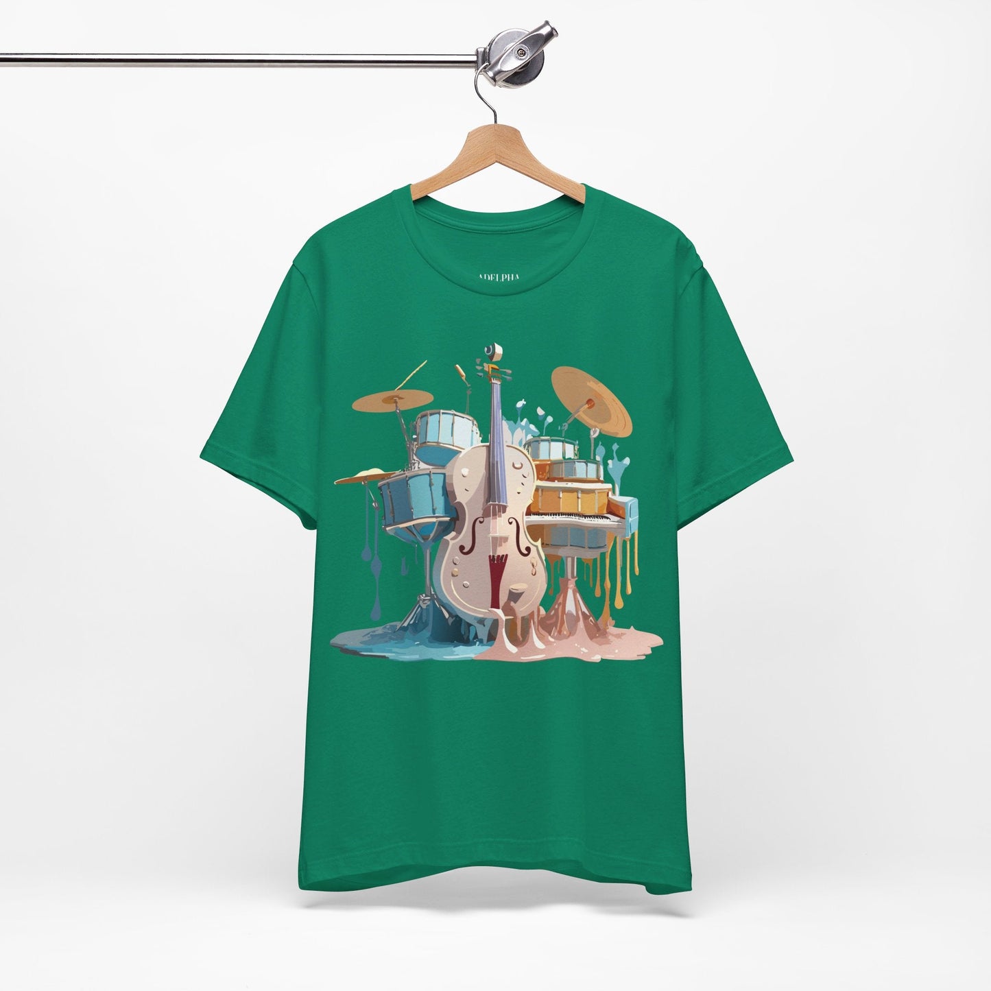Music Graphic Unisex 100 Cotton Vintage Art with Musical Elements Tee 84