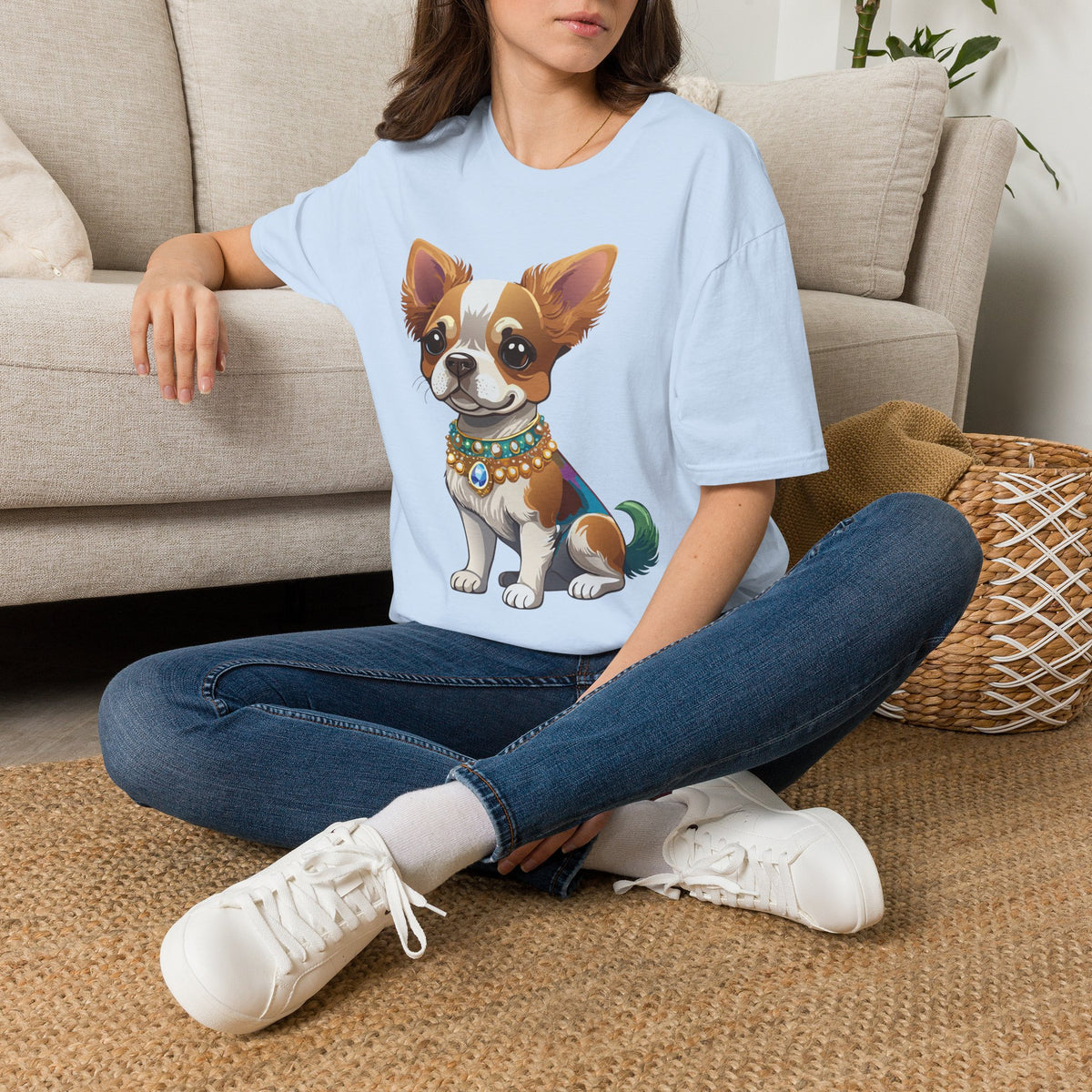 Chihuahua Illustration T-Shirt | Cute Dog Portrait Tee