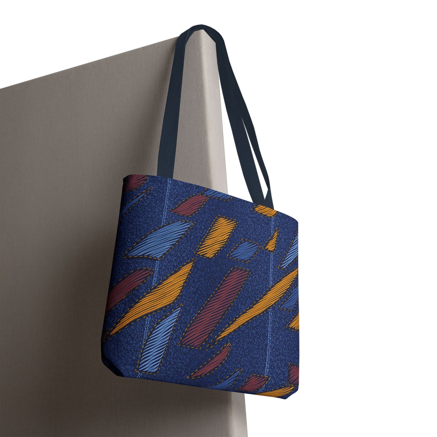 Denim Fabric Imitation Print Unisex Canvas Bag Poly Spun 3 Sizes Tote Bag 149