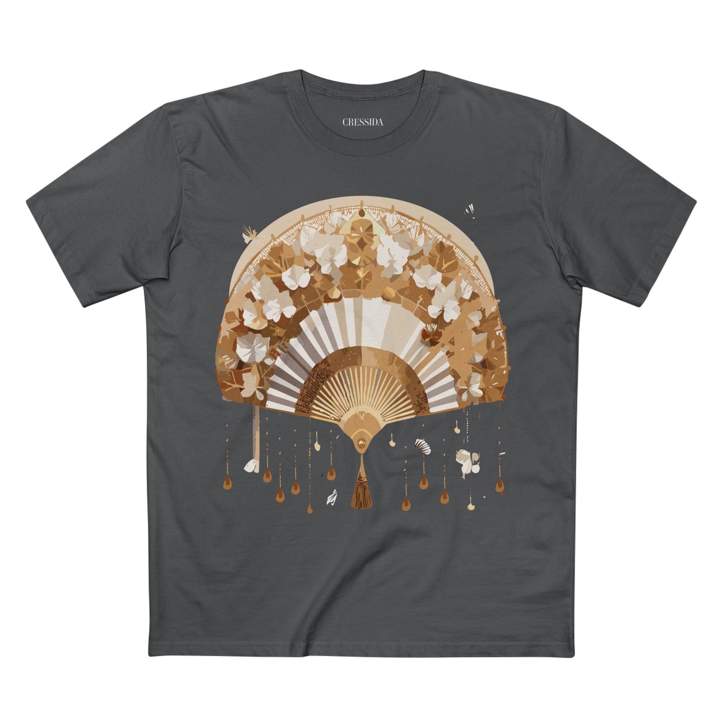 Antique Fan Graphic Design T-Shirt Unisex 100 Cotton Floral Carnival Artwork Tee 17
