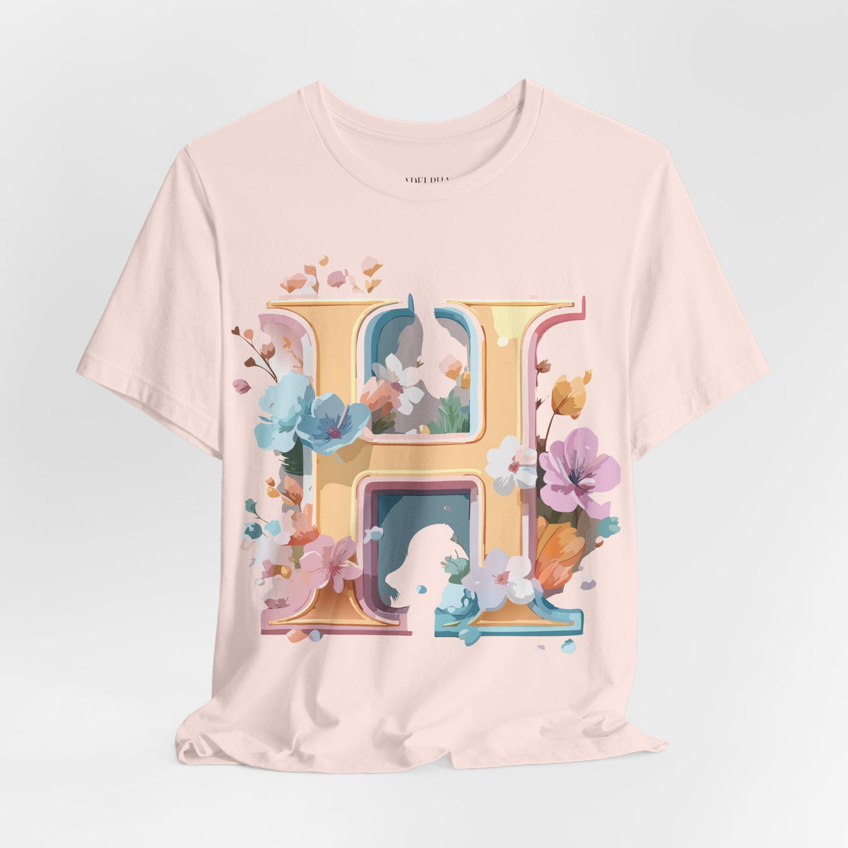 Letter H Graphic Unisex Cotton Bella+Canvas Tee with Art Letter Design