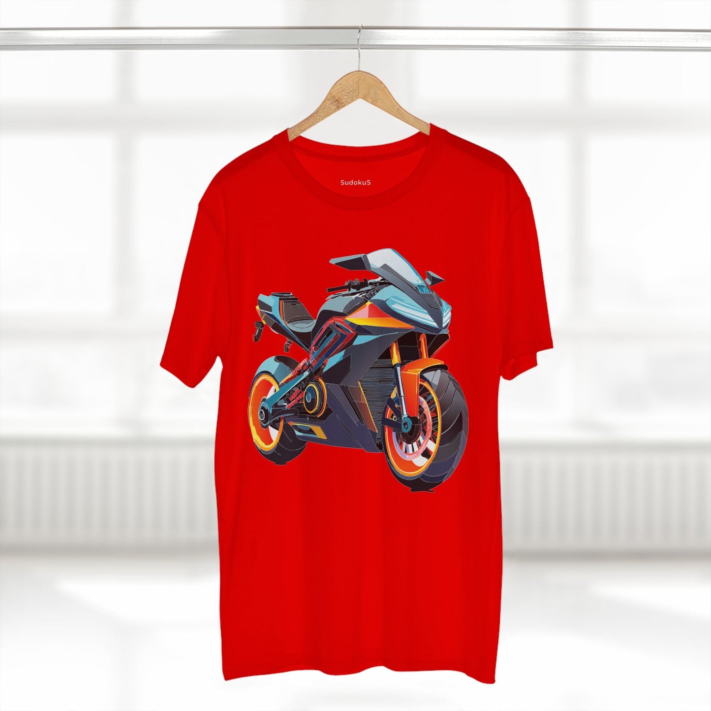 Moto Bike Graphic Unisex 100 Cotton Staple Tee 28