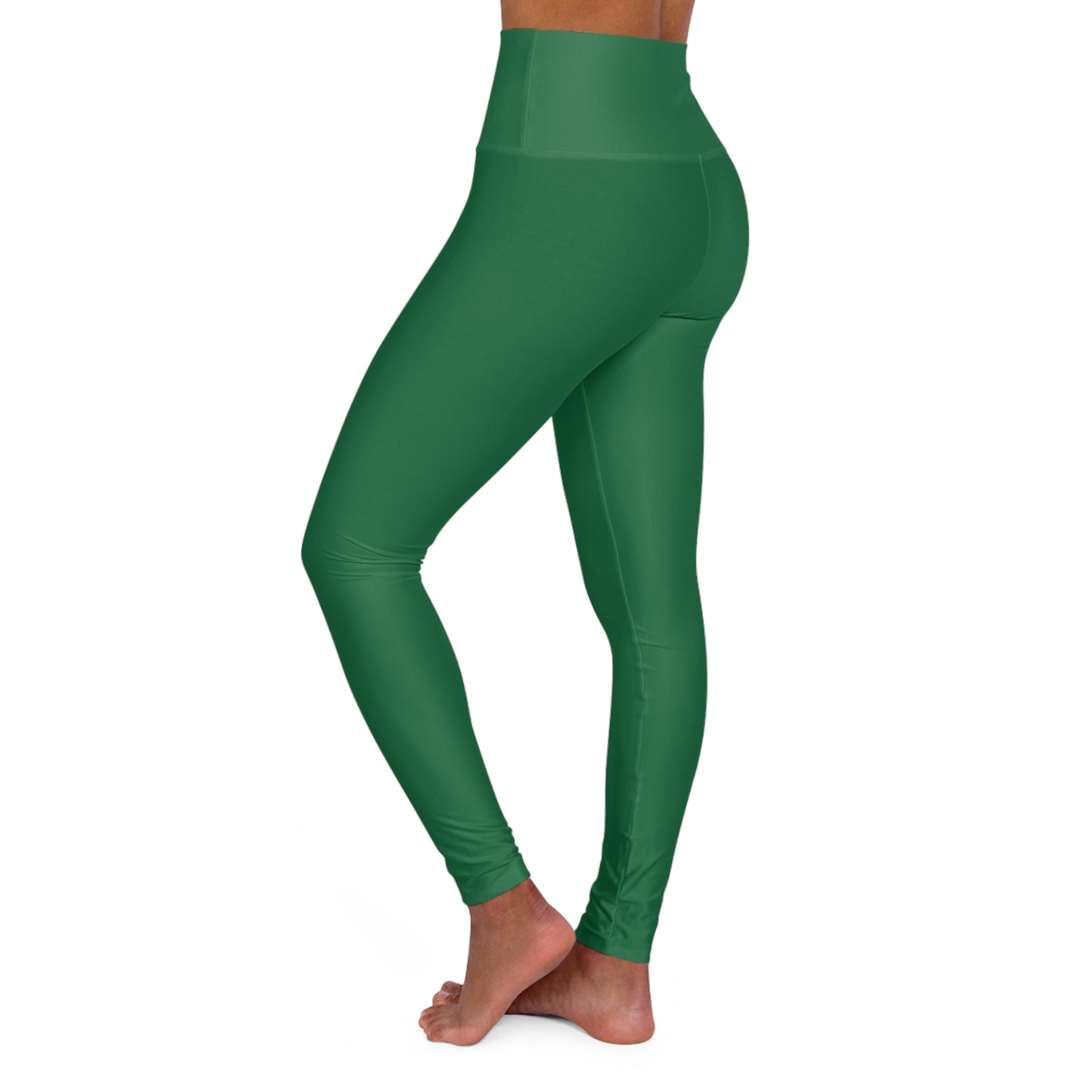 Turf Green Color High-Waist Yoga Leggings Women's Seamless Poly-Span Stretchy Pants XS-2XL