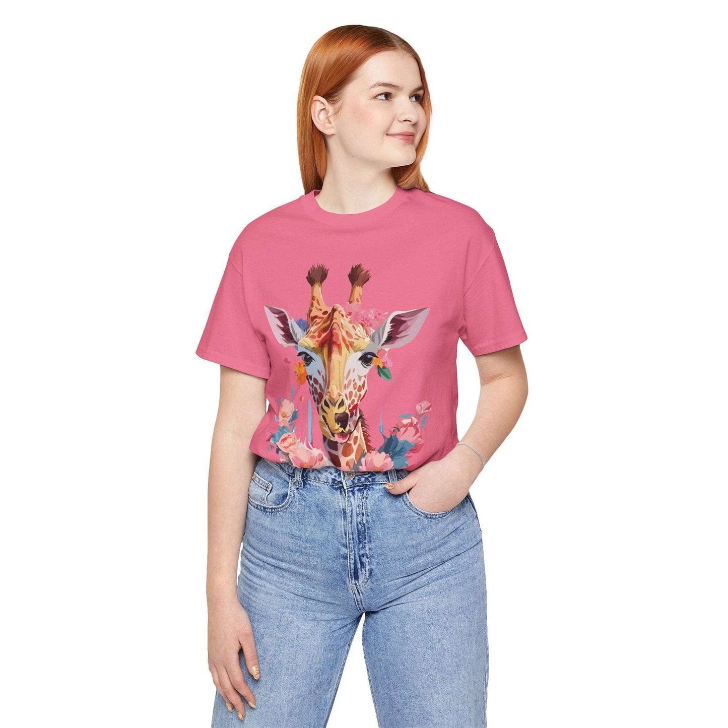 Giraffe Graphic Unisex 100 Cotton Vintage Animal Art T-Shirt 2