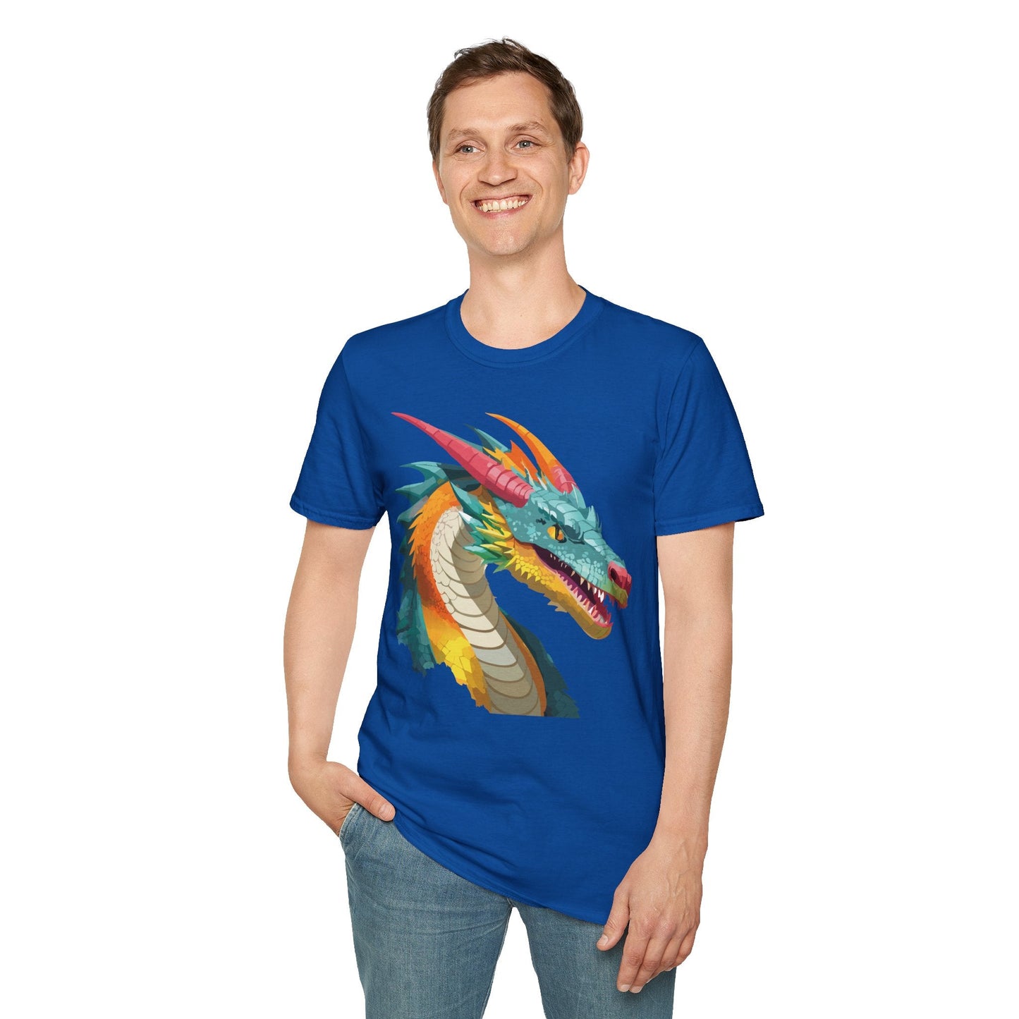 Dragon Graphic Unisex Cotton Softstyle Art Design Tee With Animals 1