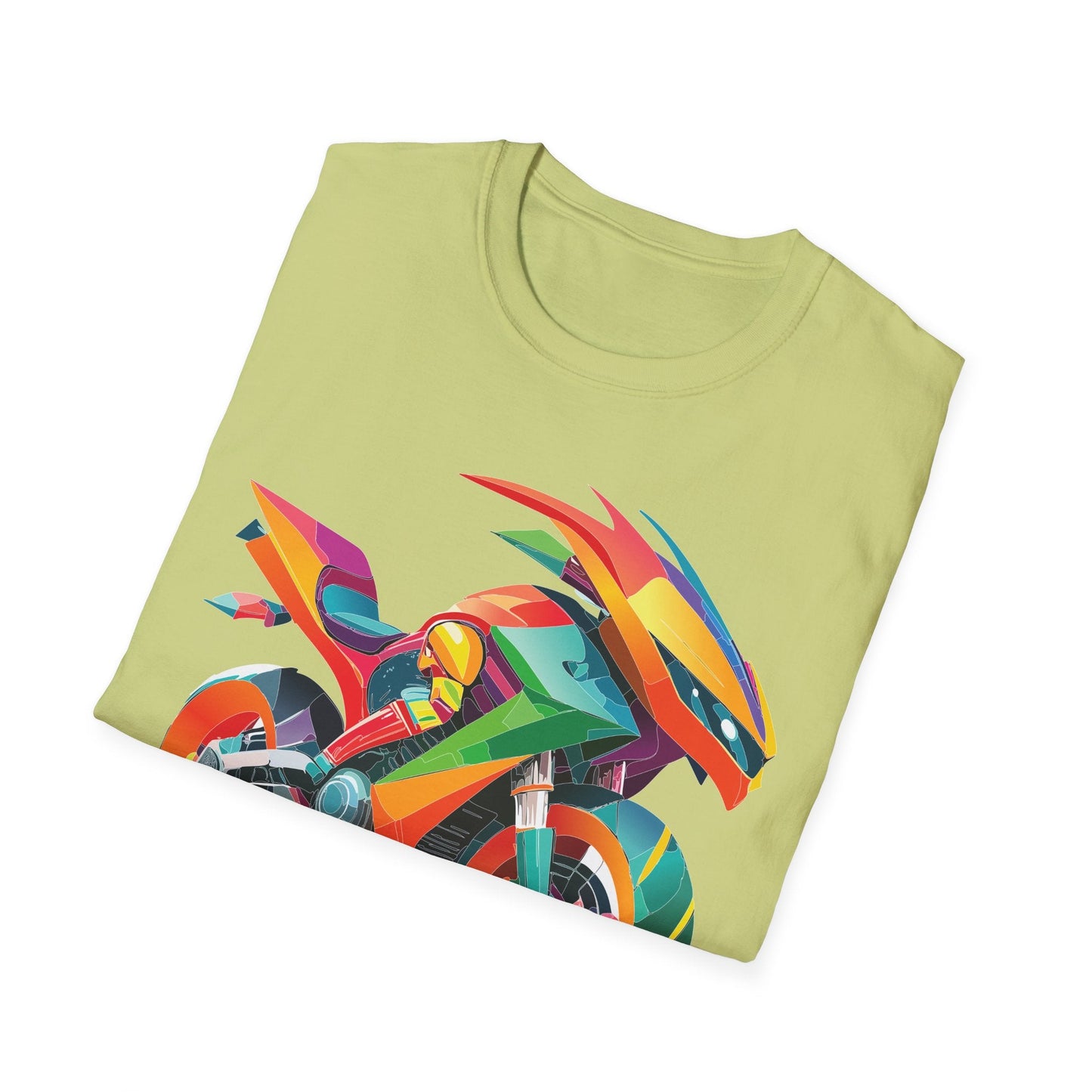 Unisex Bike T Shirt With Motorcycle Artwork Premium Cotton MTB Tee Softstyle 64000