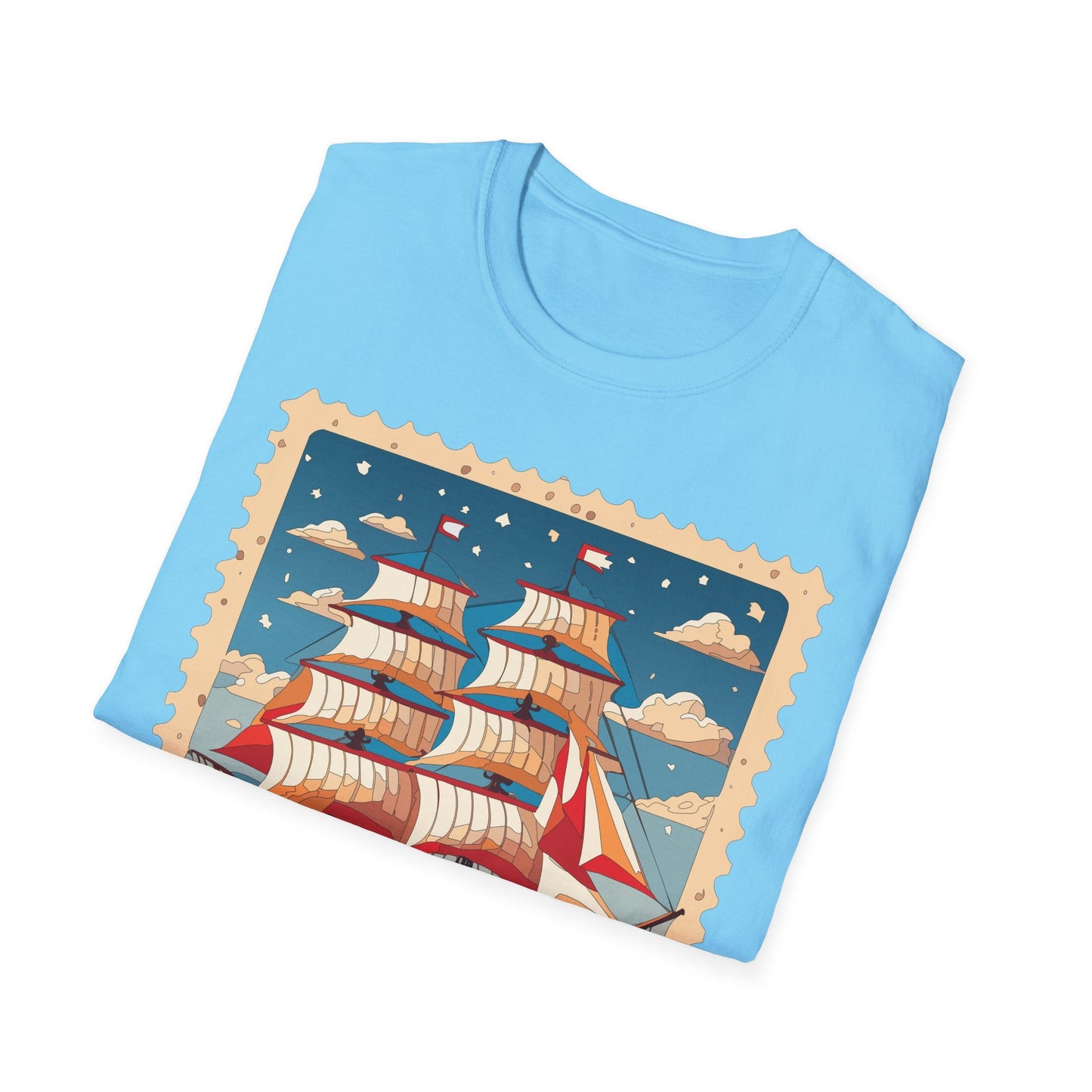 Ship T Shirt Unisex Frigate Vessel Tee Gildan Softstyle 64000 100 Percent Ring Spun Cotton