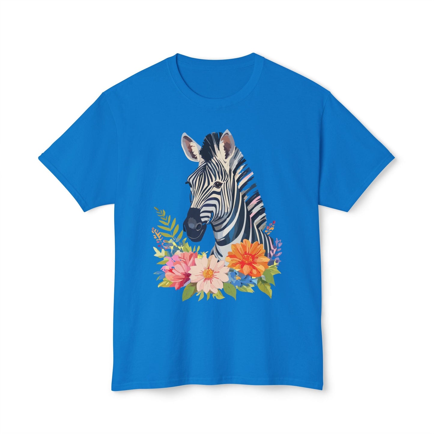 Unisex Zebra Art T Shirt With Full Color Print 100 Percent Cotton Jersey Tee Premium
