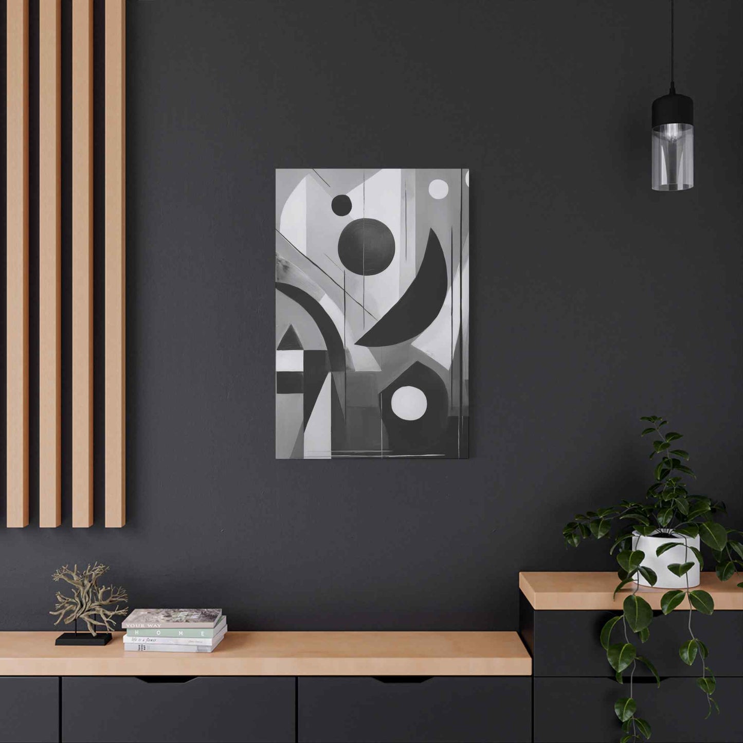 Black Abstract Painting Print Canvas 20x24,20x30,24x30, 24x32,24x36,30x40, 32x48,36x48,40x60 Pine-Wood Inner Frame ABS-17