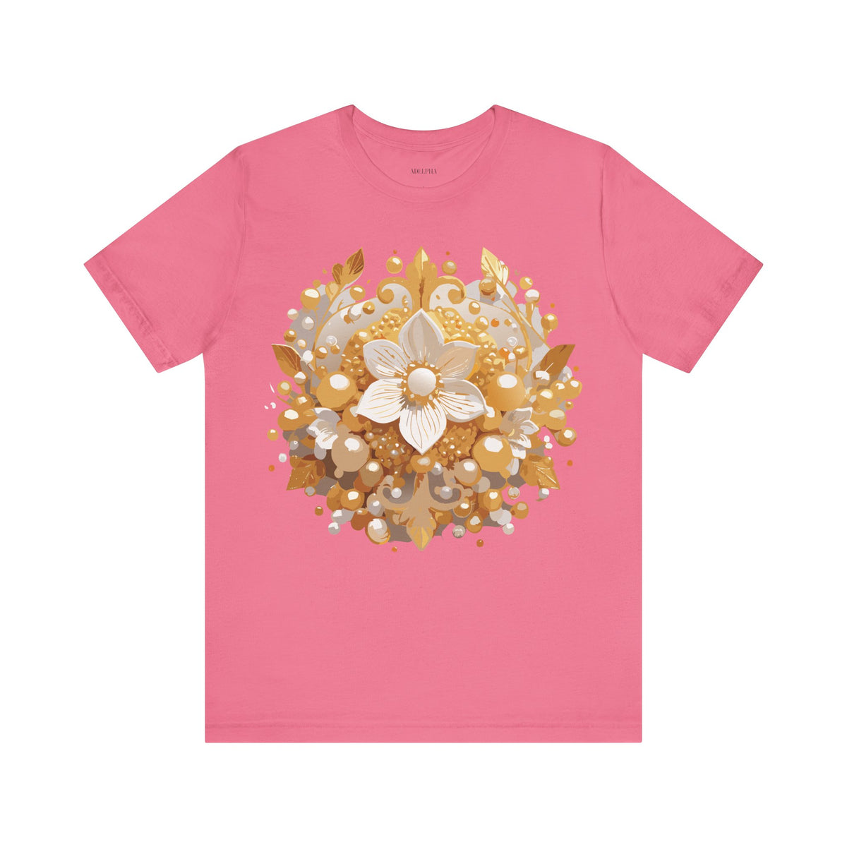 Jewelry Graphic Unisex Cotton Bella+Canvas Tee with Gemstones Art Design m39