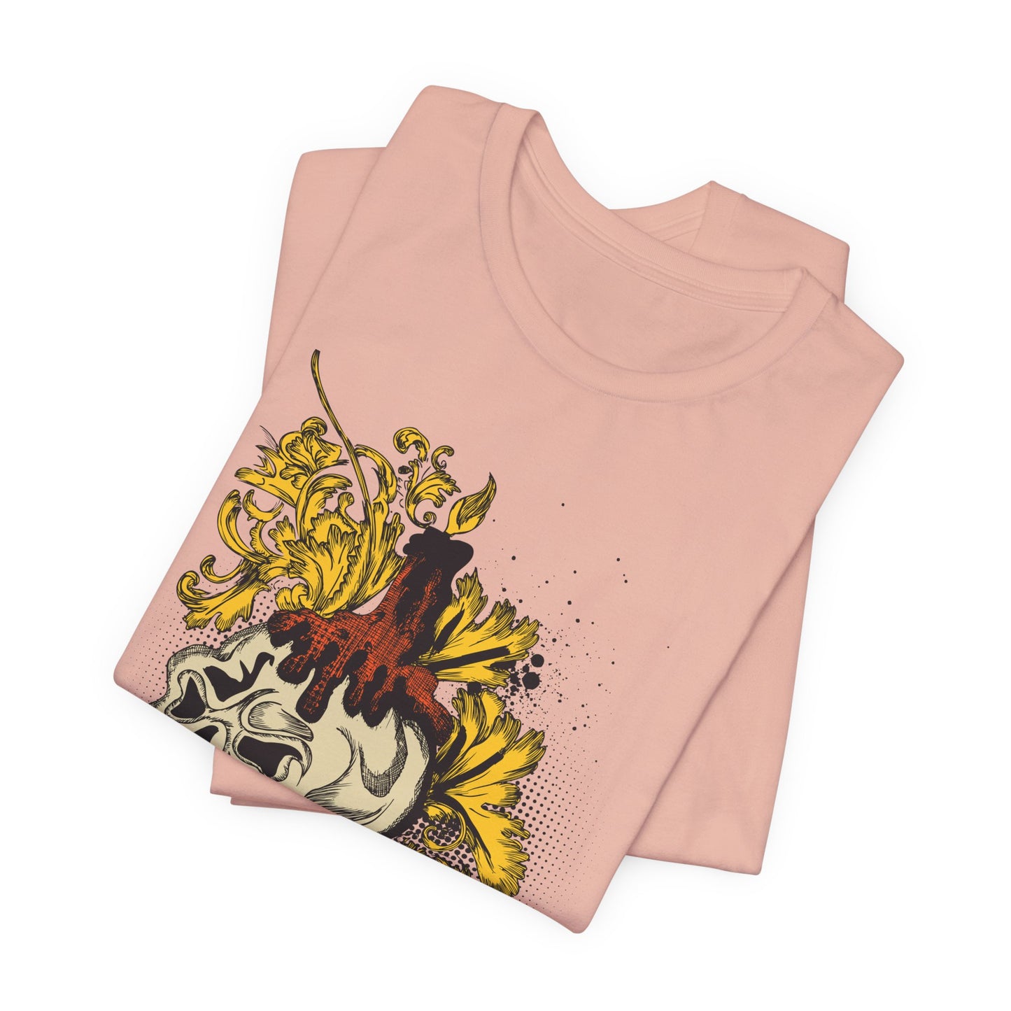 Rock Skull Graphic Design Tee, Skull Shirt, Vintage Tees, Art Design T-Shirt, Vintage Graphic Tee, Art Shirts with Skulls