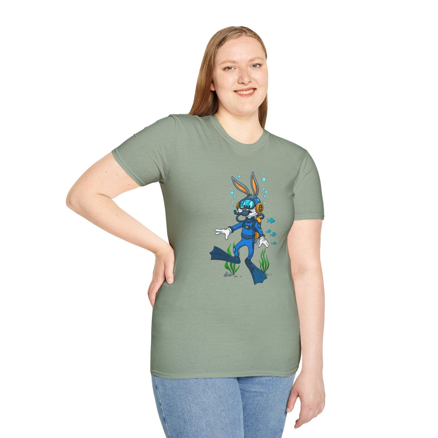 Cartoon Bunny Graphic Unisex Cotton Animal Animation Artwork Design Tee 18