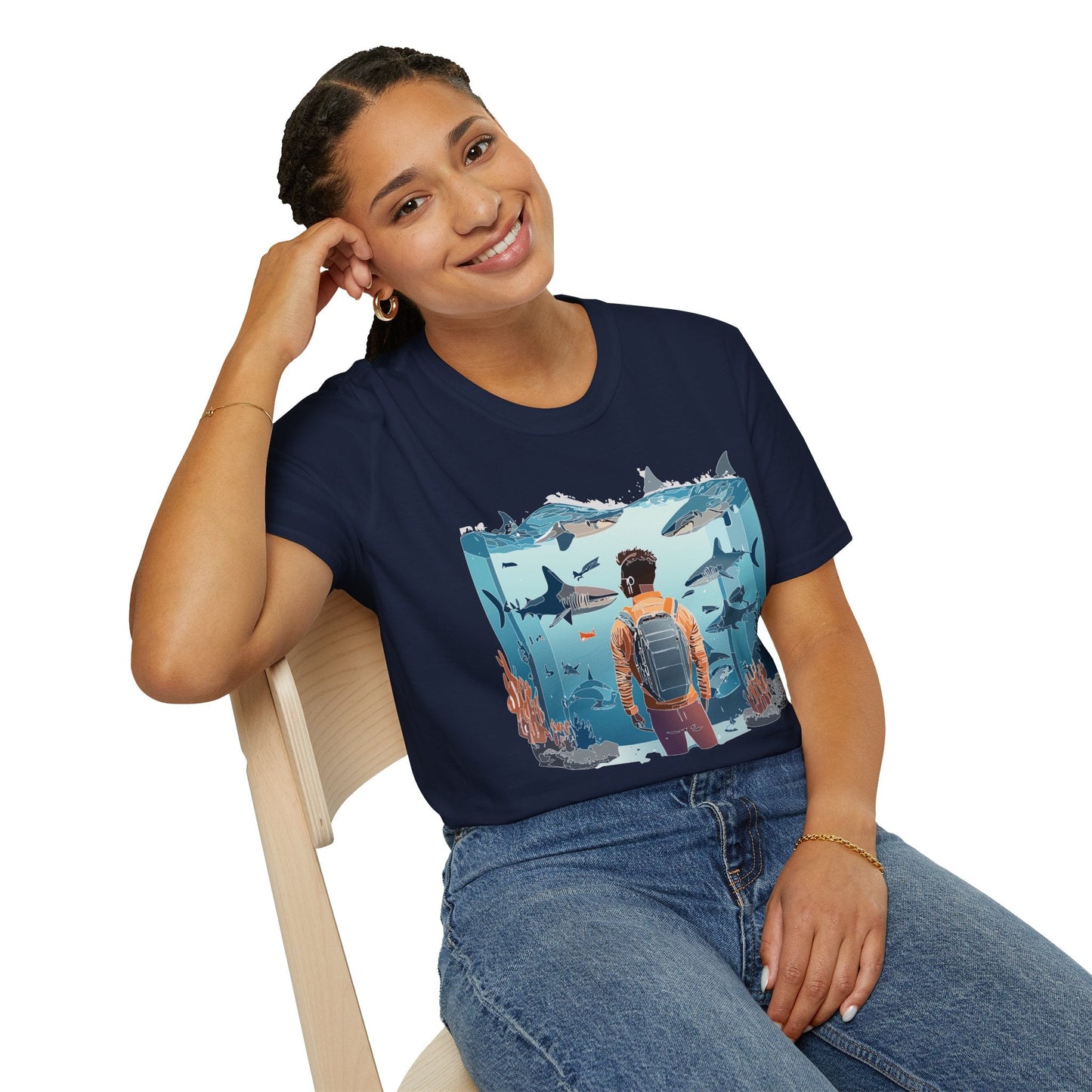 Ocean Graphic Unisex Softstyle Cotton Tee 4