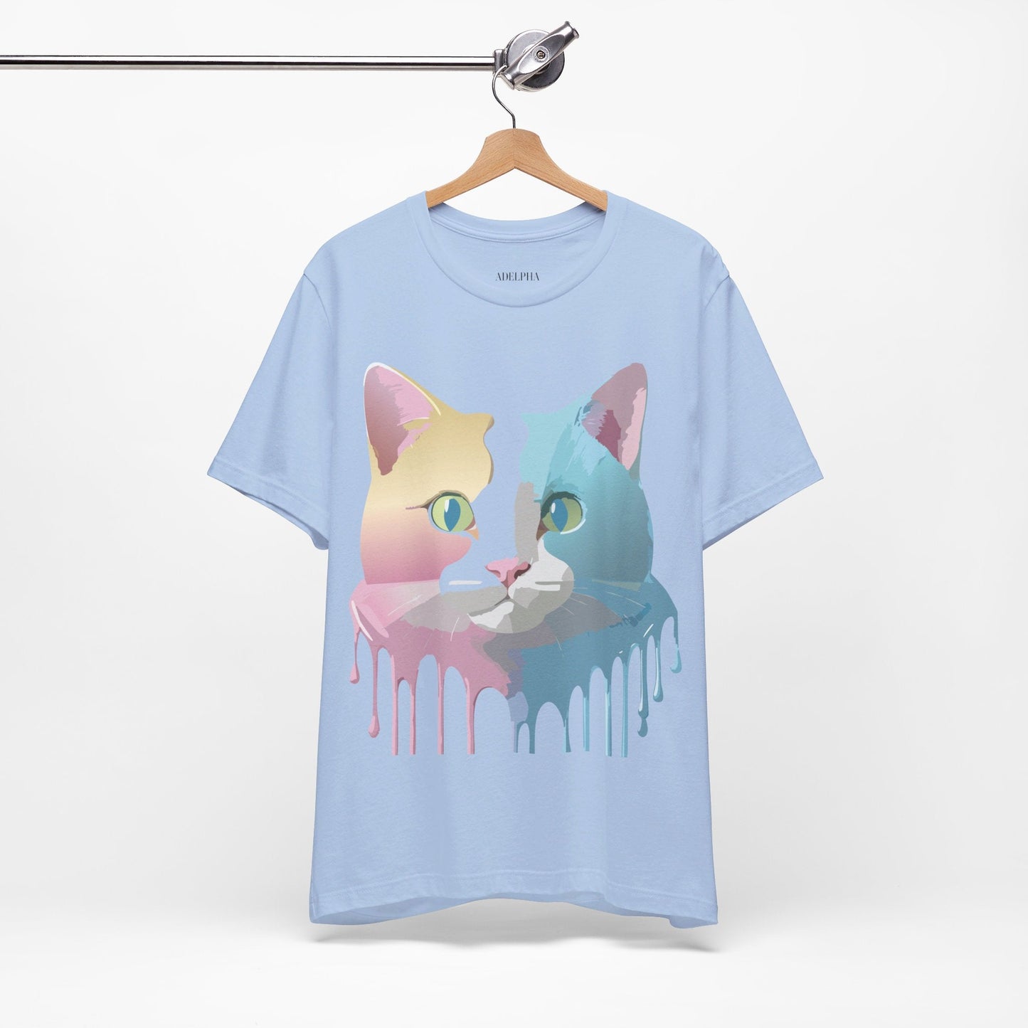 Cat Graphic Tee Unisex Short Sleeve Shirt Vintage Style Adelpha