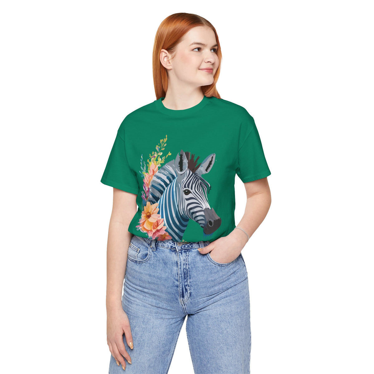 Zebra Graphic Unisex Cotton Bella+Canvas Tee with Art Animal Design e79