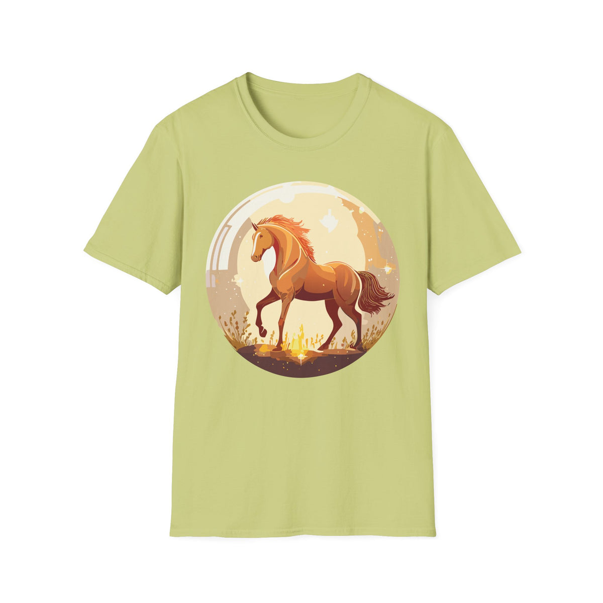 Sunset Chestnut Horse T-Shirt | Galloping Horse Graphic Tee