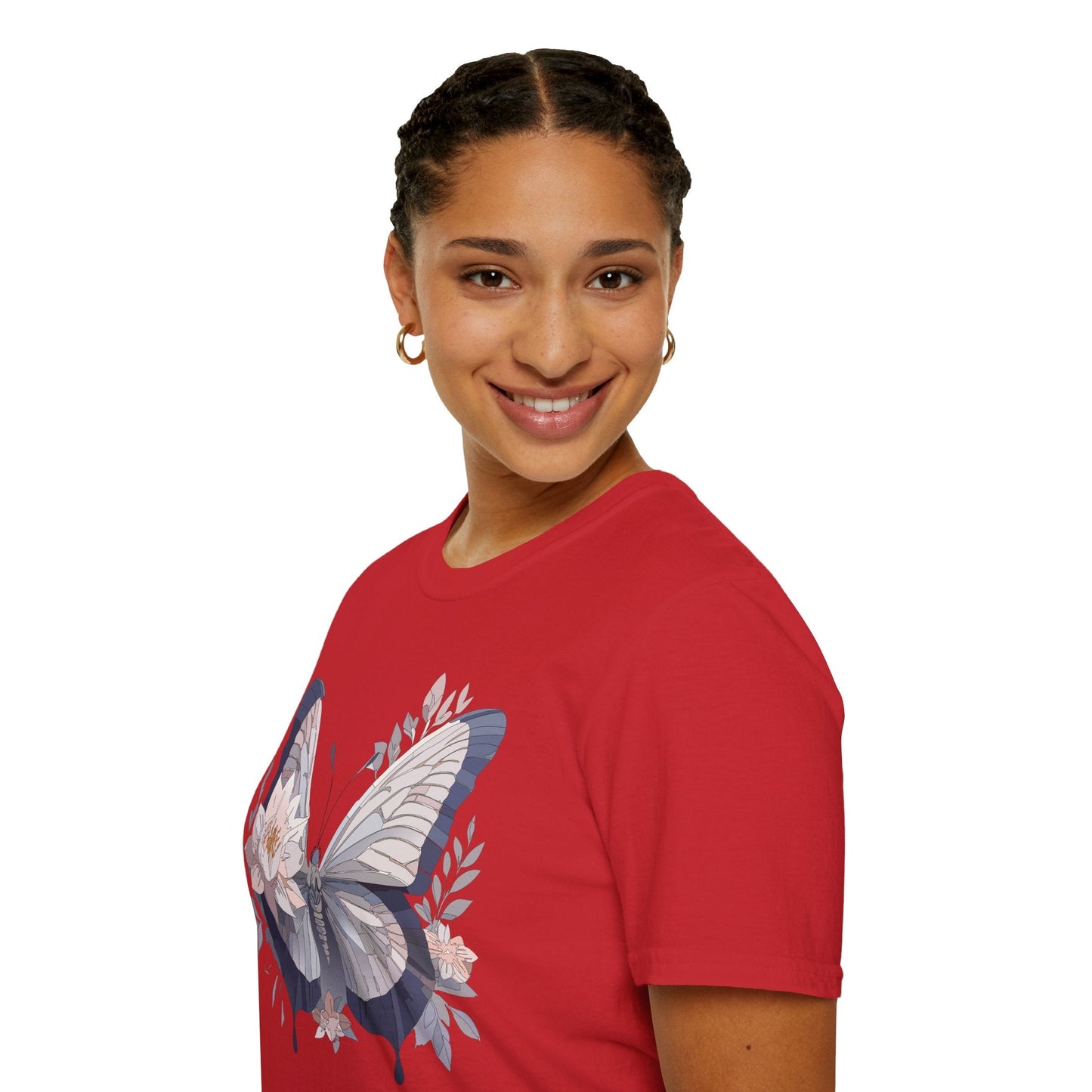 Butterfly T Shirt Unisex Monarch Print Softstyle Cotton Tee for Everyday Comfort
