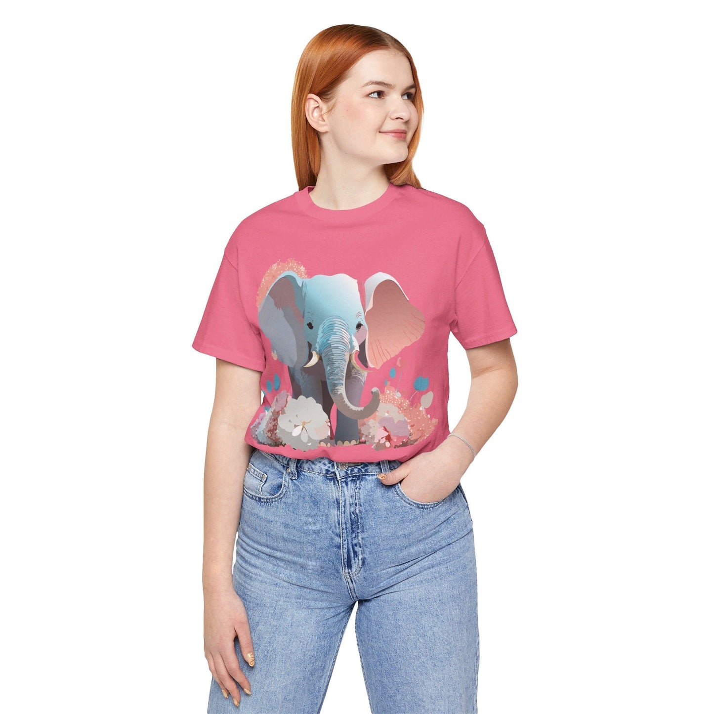 Elephant Graphic Unisex 100 Cotton Jersey Vintage Art Design Tee 23