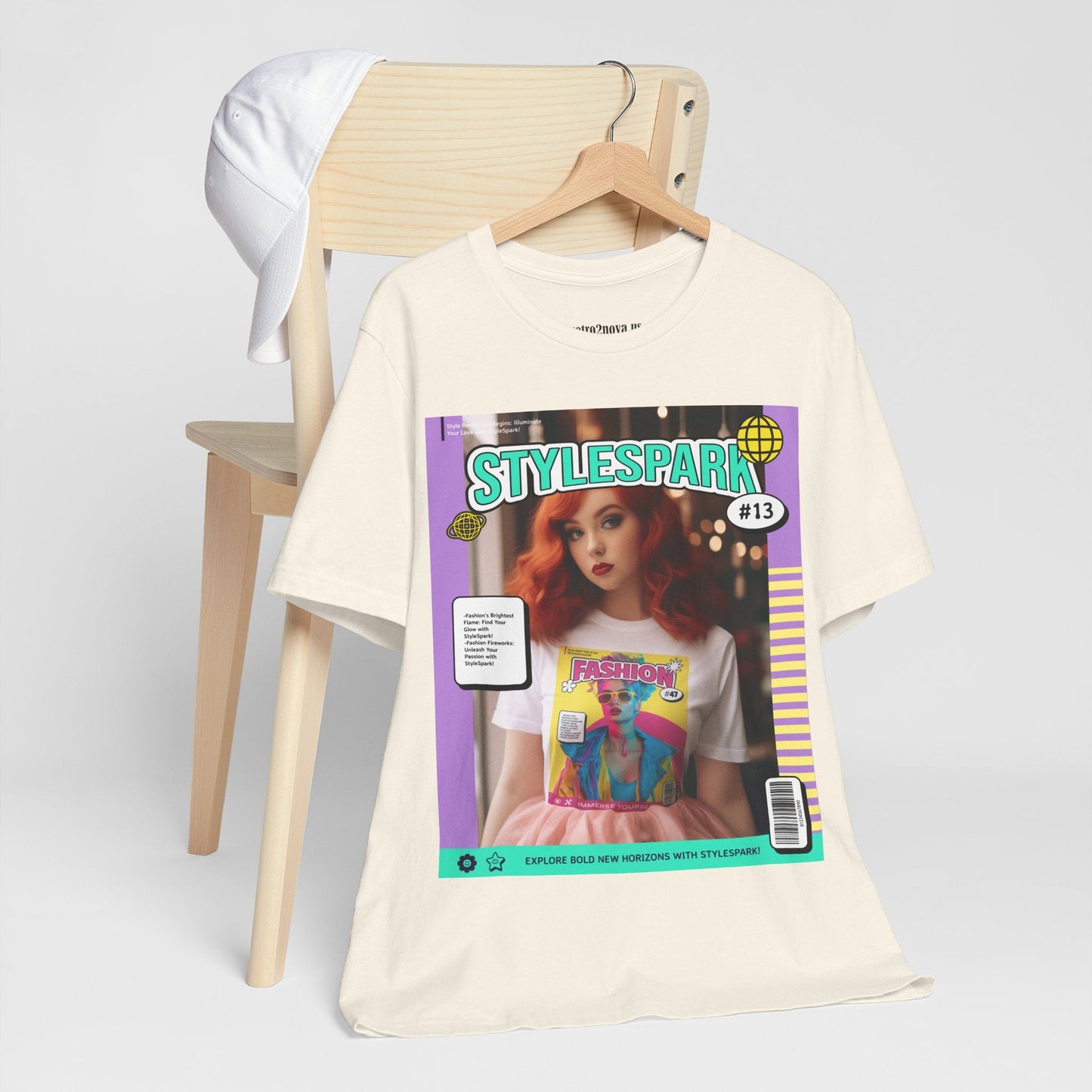 Magazine Cover Shirt Unisex Short Sleeve Tee Bold Vibrant Print Wearable Art