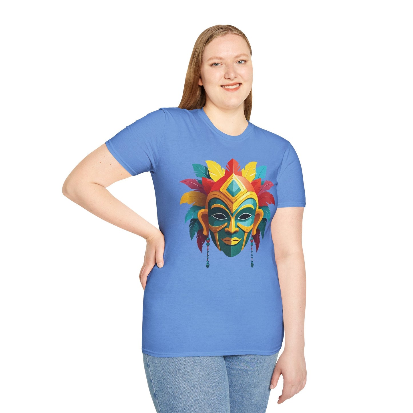 Mask Graphic Unisex Cotton Masquerade Design Artwork Tee 6
