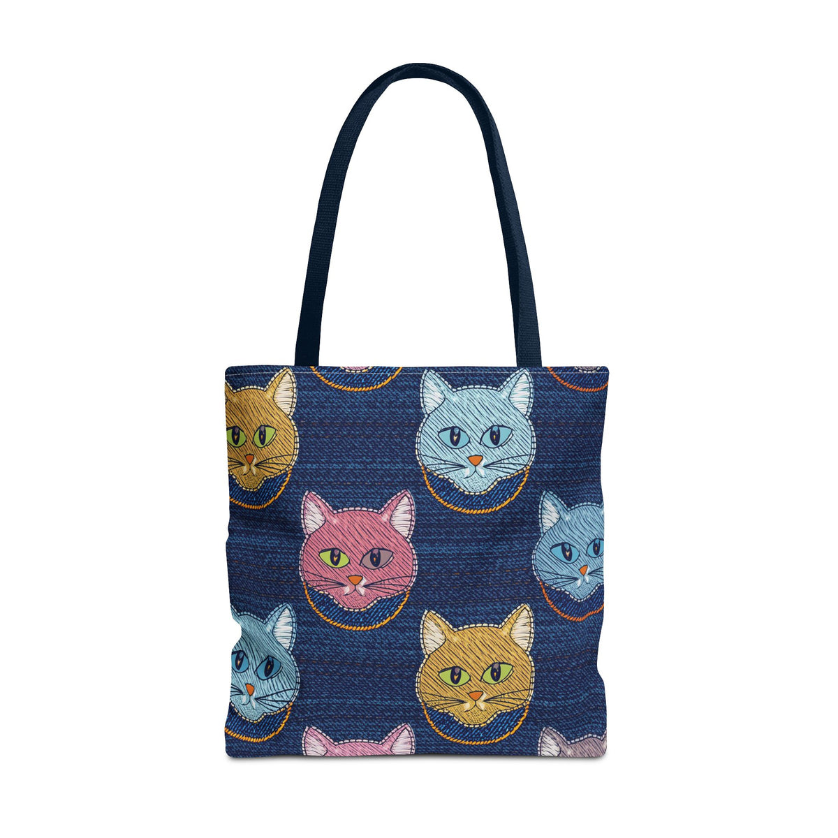 Denim Fabric Imitation Print Unisex Canvas Bag Poly Spun 3 Sizes Tote Bag 190-2