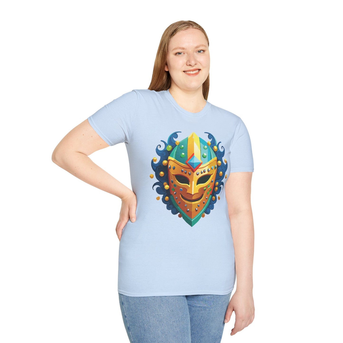 Unisex Mask Tee Shirt Gildan Softstyle 64000 100 Percent Ring Spun Cotton Comfort