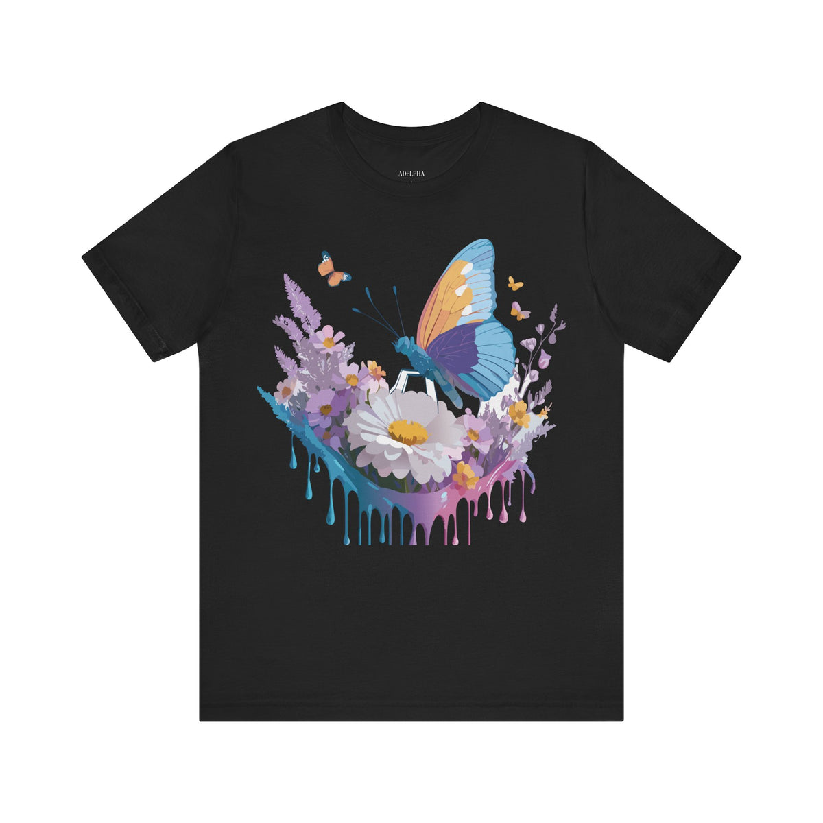 Butterfly Graphic Unisex Cotton Bella+Canvas Tee with Art Design n55