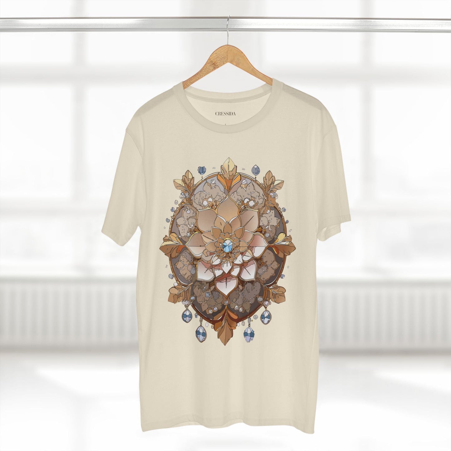 Floral Graphic T-Shirt Unisex 100 Cotton Art Design with Antique Flowers Tee 17