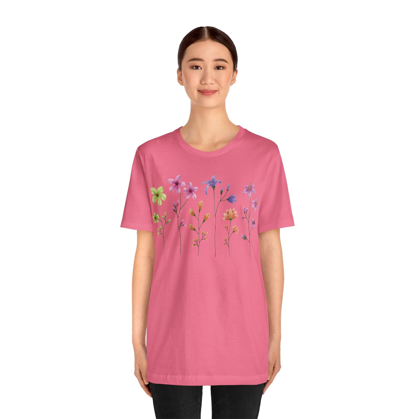 Camiseta de algodón con estampados florales