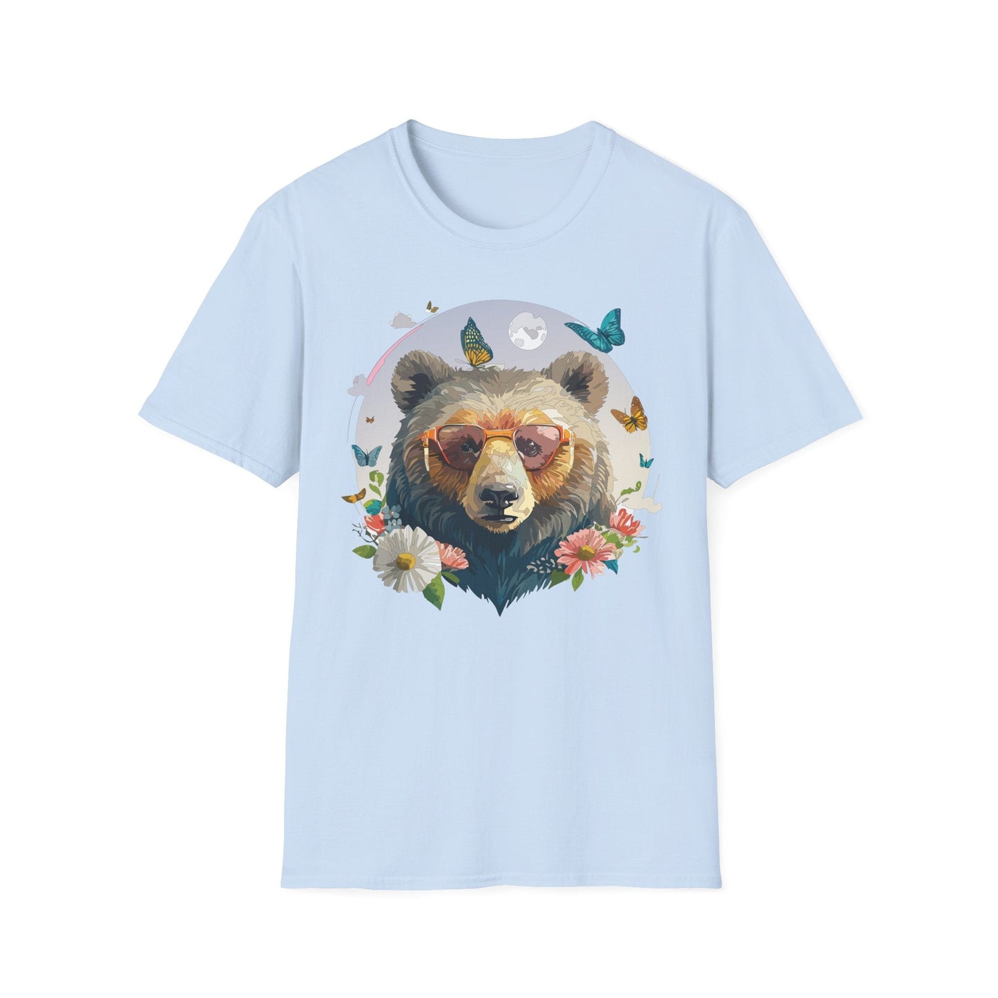 Bear T Shirt Unisex Softstyle Tee 100 Percent Ring Spun Cotton Gildan 64000 Comfortable Wear