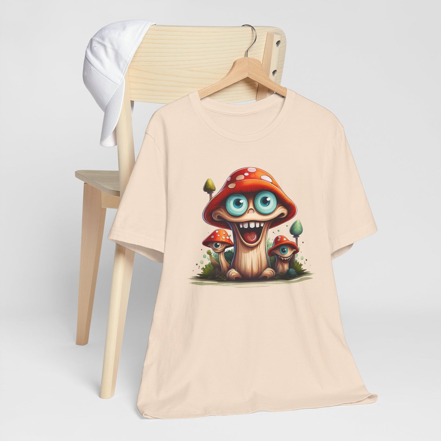 Cute Mushroom Graphic Tee, Fun Cartoon Shirt, Funny Mushroom Shirt, Cute Cartoon Tees, Graphic T-Shirt, Art Design T-Shirt
