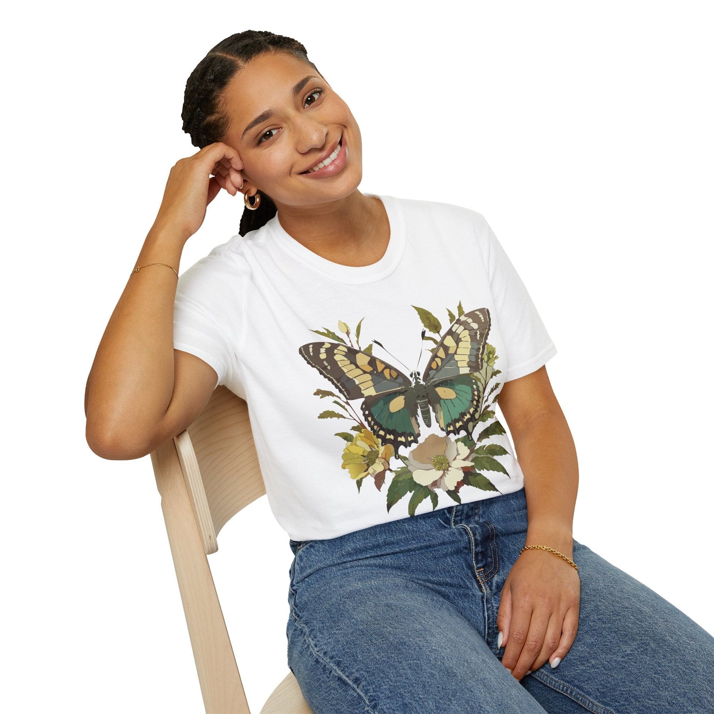 Butterfly Shirt Unisex Monarch Butterfly Tee Gildan Softstyle 64000 100 Percent Ring Spun Cotton