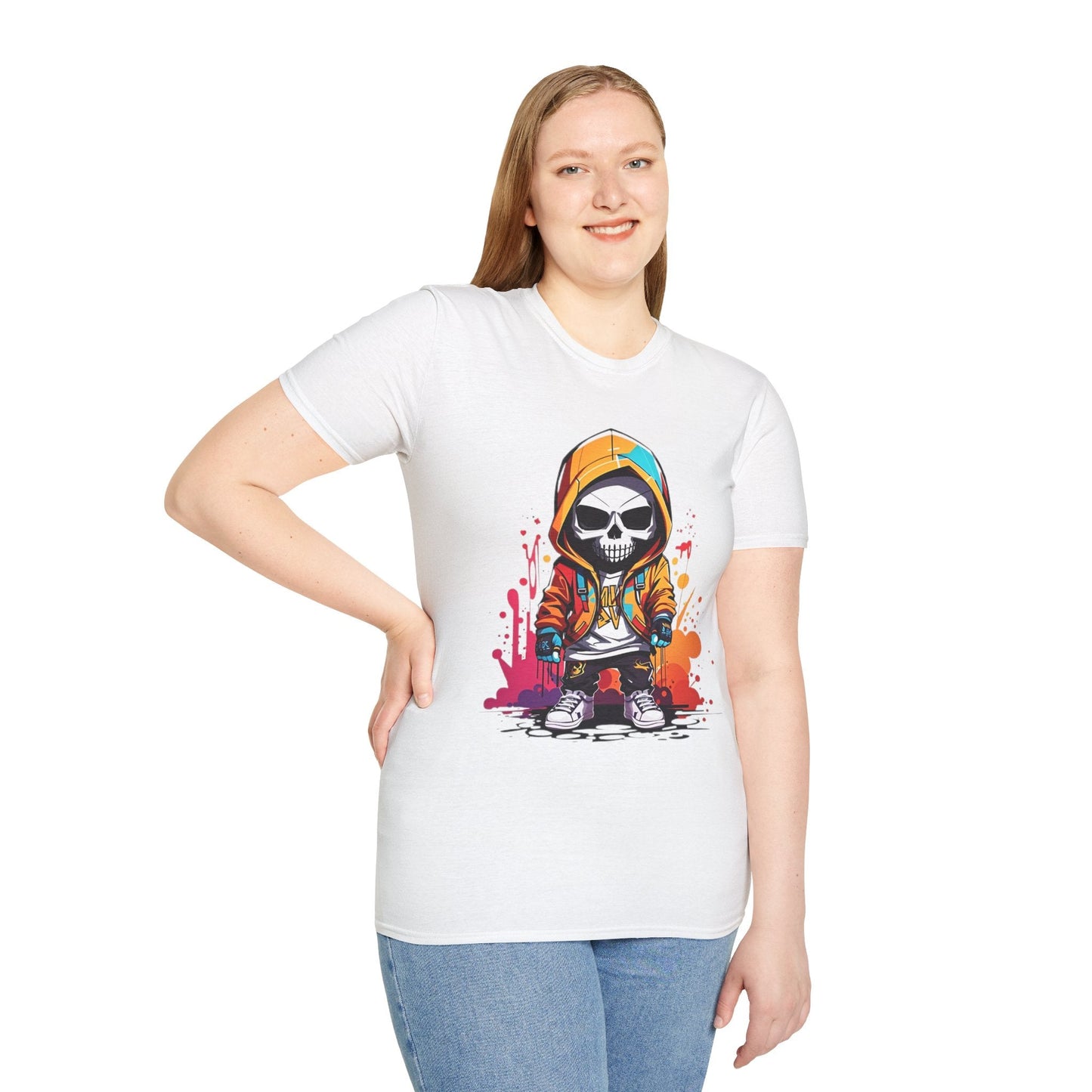 Skull Shirt Unisex Skeleton Graphic Tee Gildan Softstyle 64000 100 Percent Cotton