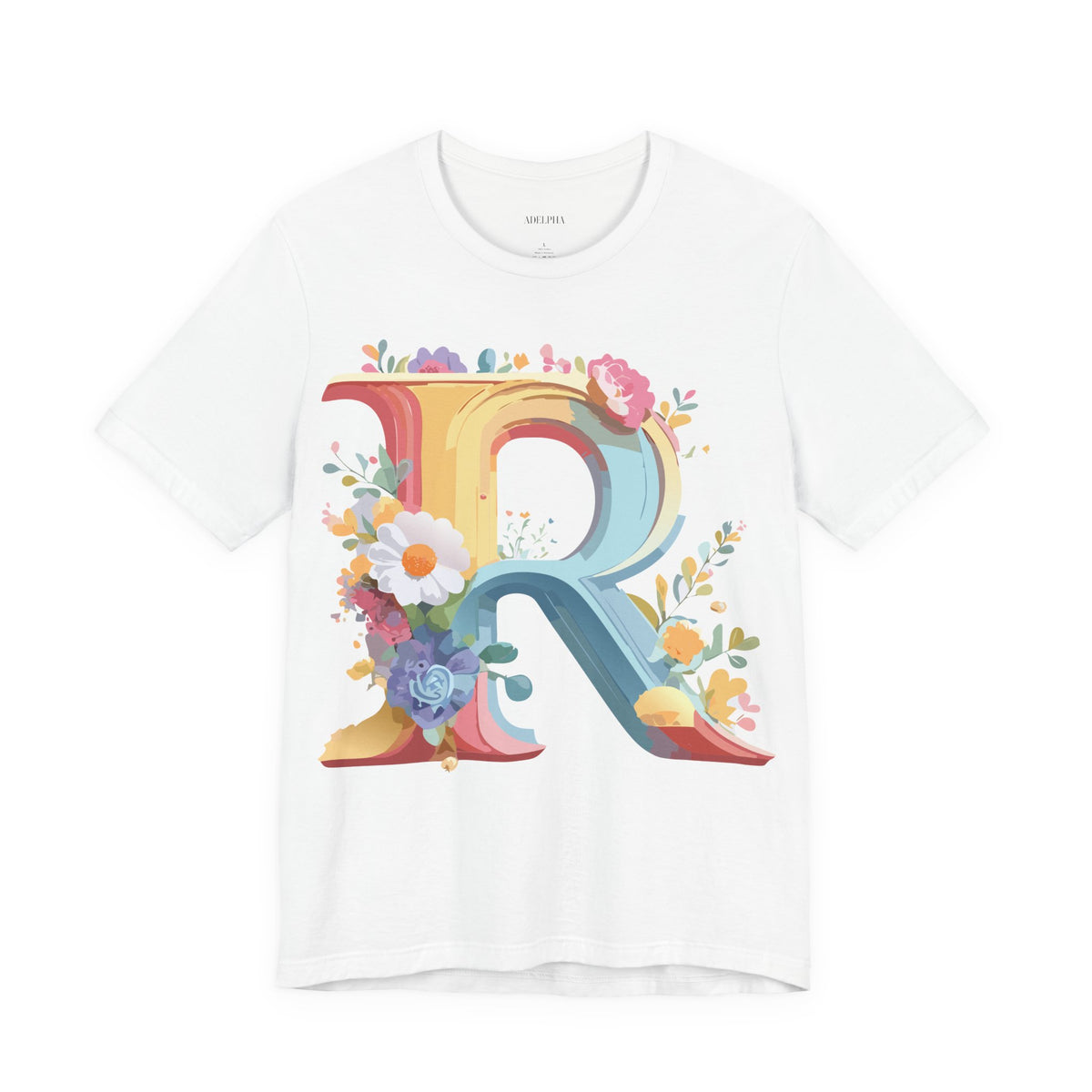 Letter R Graphic Unisex Cotton Bella+Canvas Tee with Art Letter Design