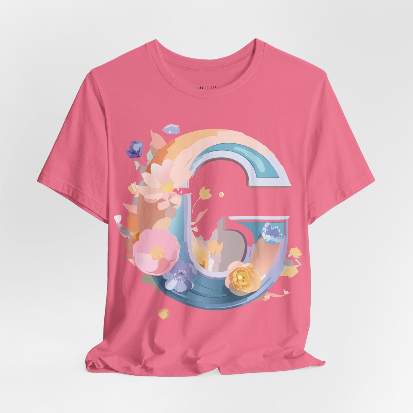Letter G Graphic Tee Unisex Short Sleeve T Shirt by Adelpha Vintage Inspired Artwork