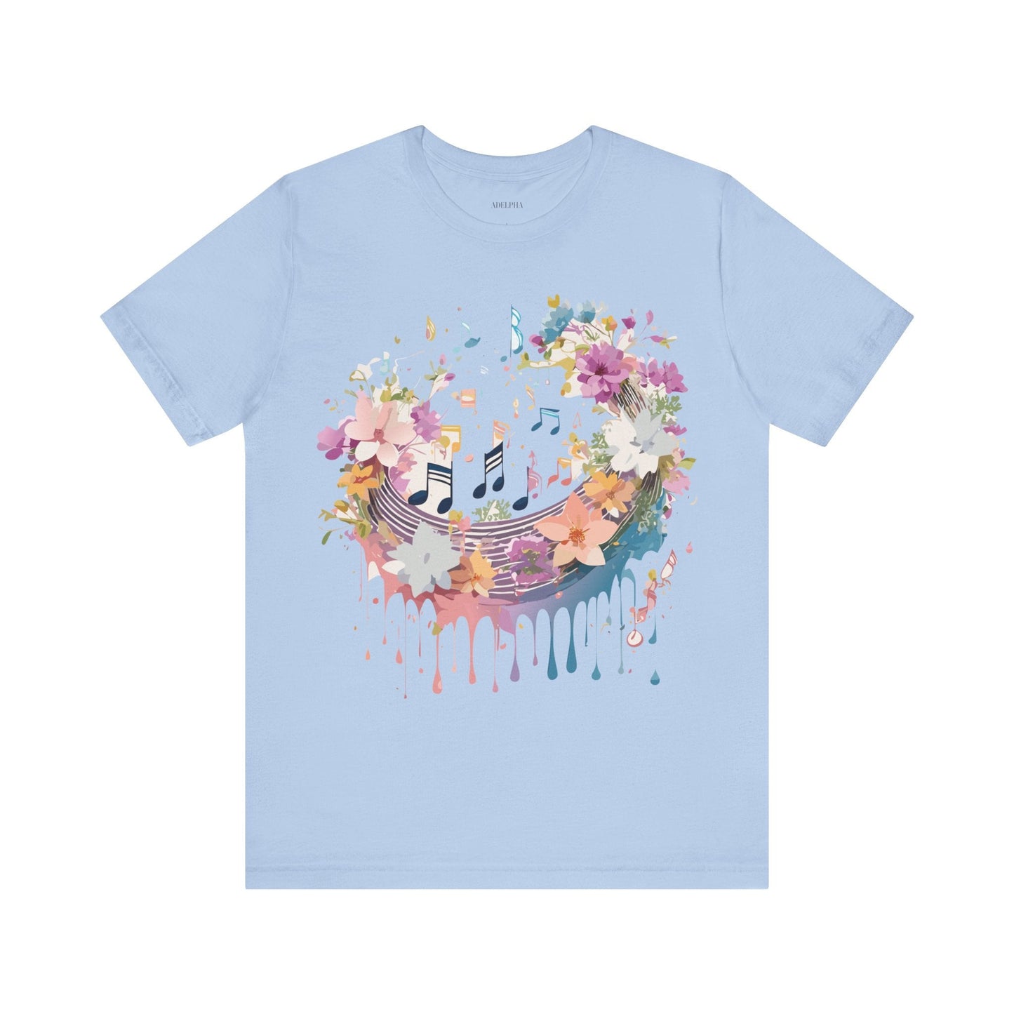 Music Graphic Unisex 100 Cotton Vintage Art with Musical Elements Tee 114