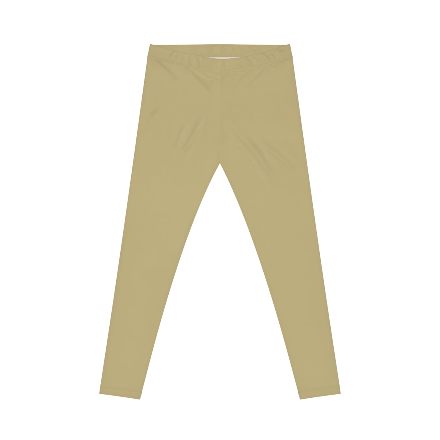 Light Sand Khaki Color Women's Poly-Span Casual Leggings XS-2XL