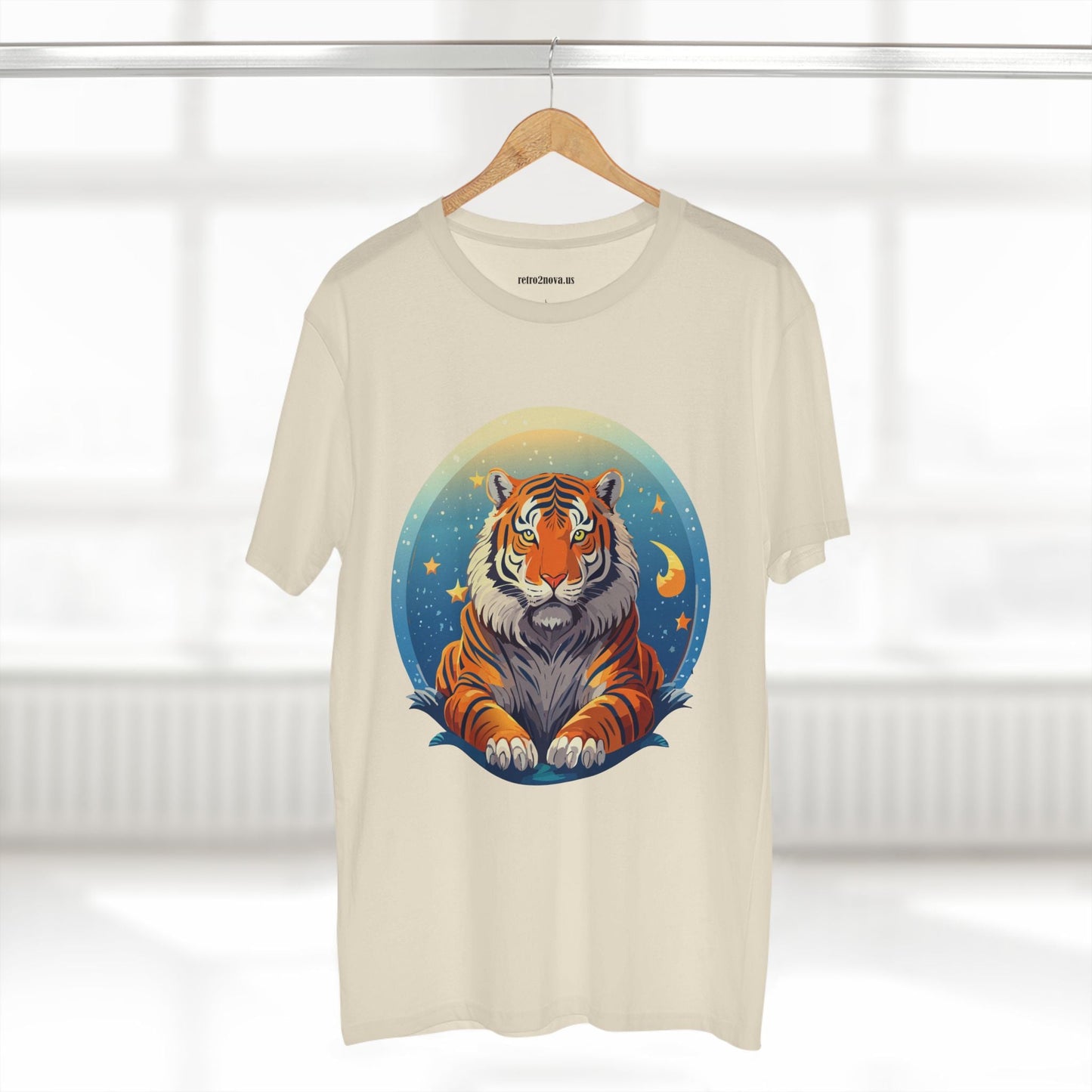 Tiger Animal Shirt Unisex Premium Cotton Tee With Original Art Design By Retro2Nova Soft Comfortable Everyday Wear
