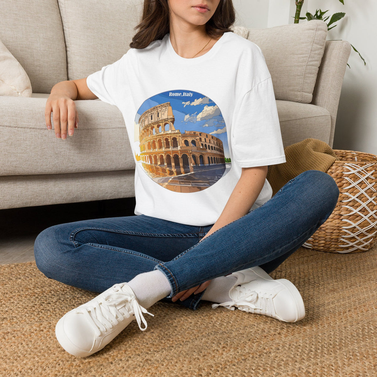 Colosseum Rome Illustration T-Shirt | Rome Italy Travel Souvenir