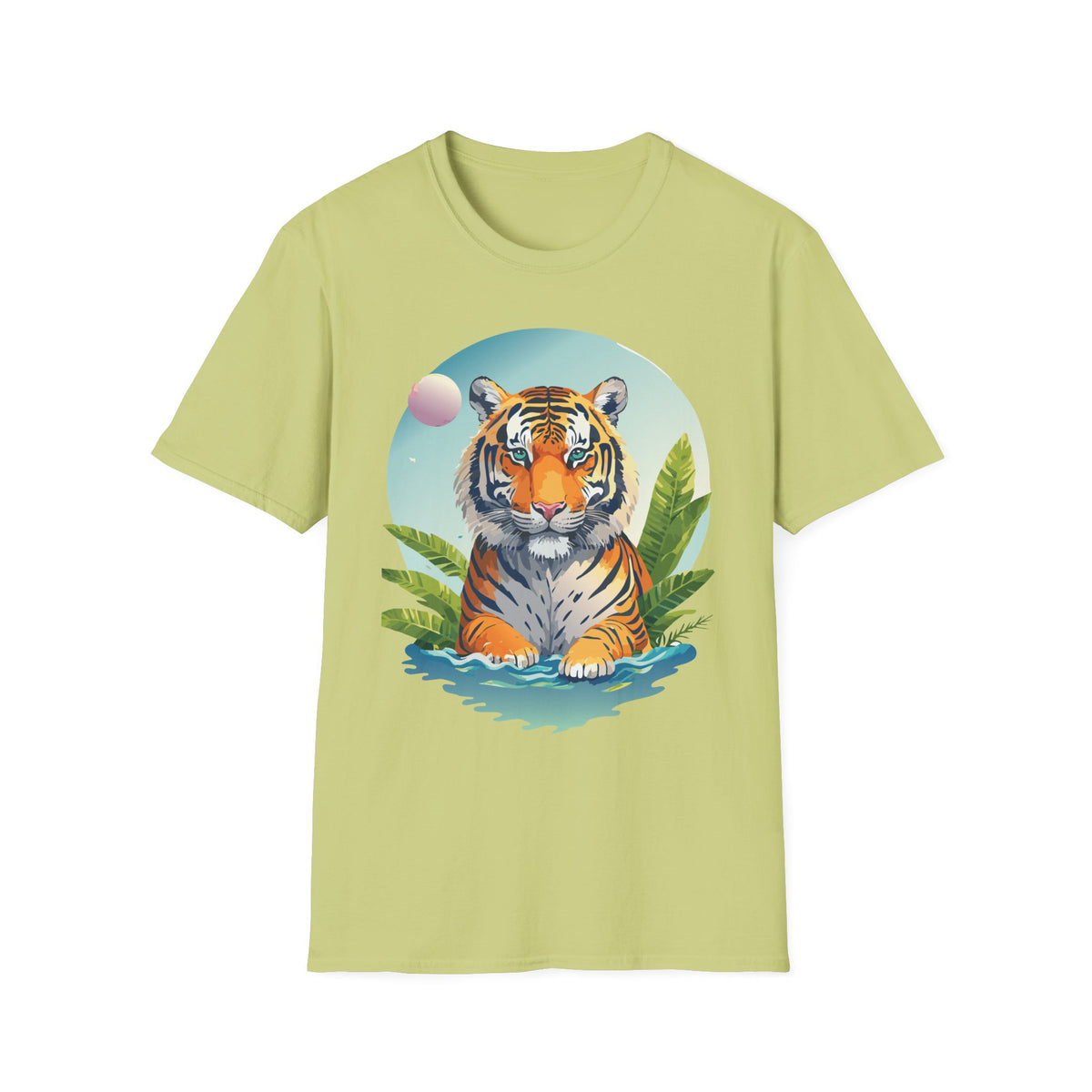 Retro Tiger Illustration T-Shirt | Vintage Sunset Jungle Art
