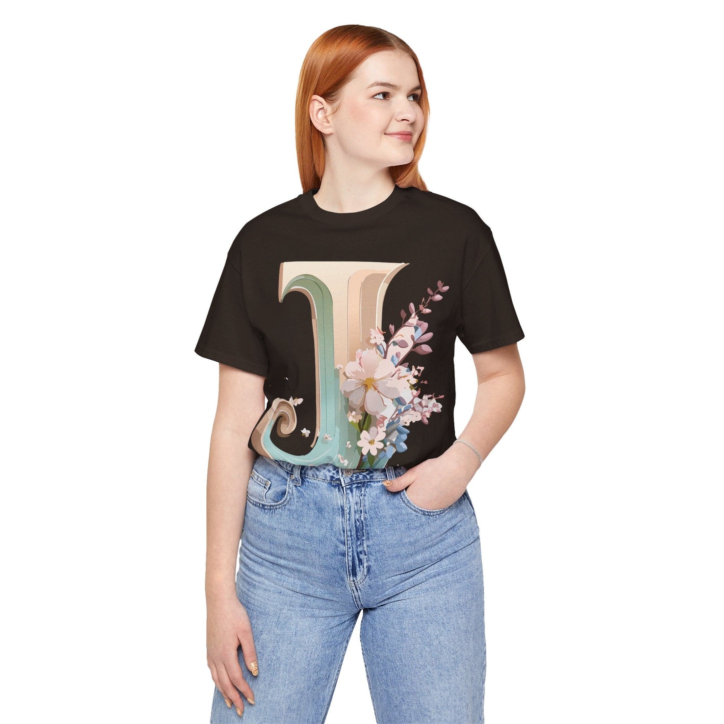 Letter J Graphic Tee Unisex Vintage Inspired Art From Adelpha Short Sleeve Shirt