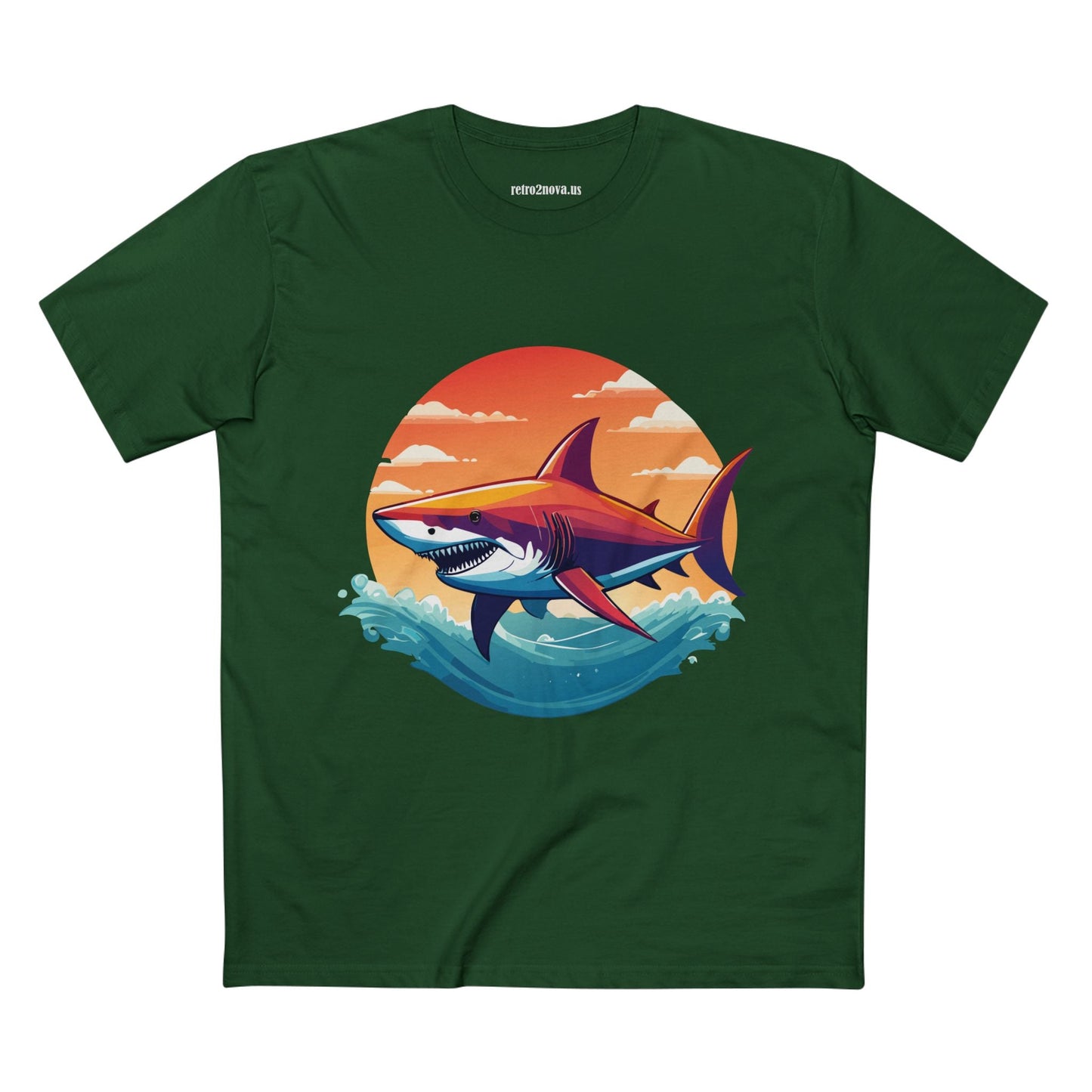 Shark Shirt Unisex Premium Cotton Tee With Original Art Design From Retro2Nova Animal Collection For Everyday Wear