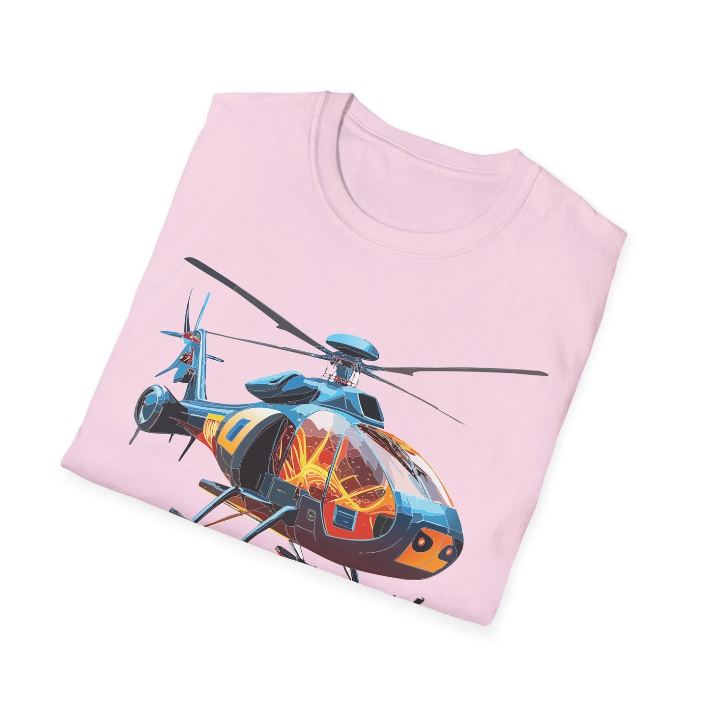 Helicopter Chopper Shirt Unisex Gildan Softstyle 64000 Short Sleeve Tee For Everyday Wear