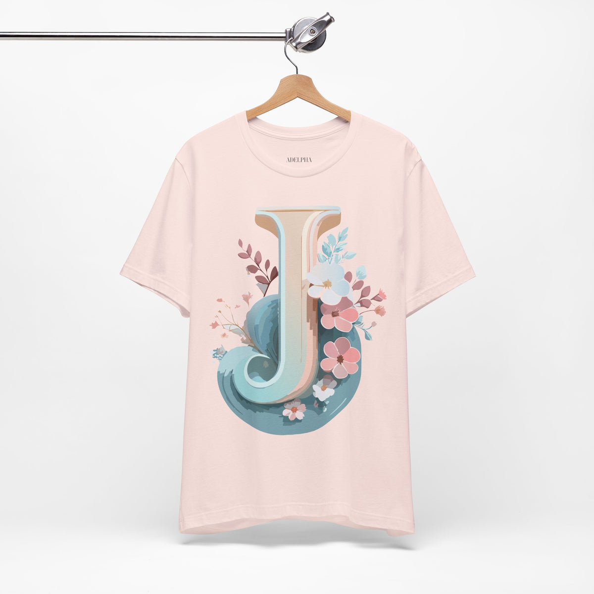 Letter J Graphic Unisex Cotton Bella+Canvas Tee with Art Letter Design