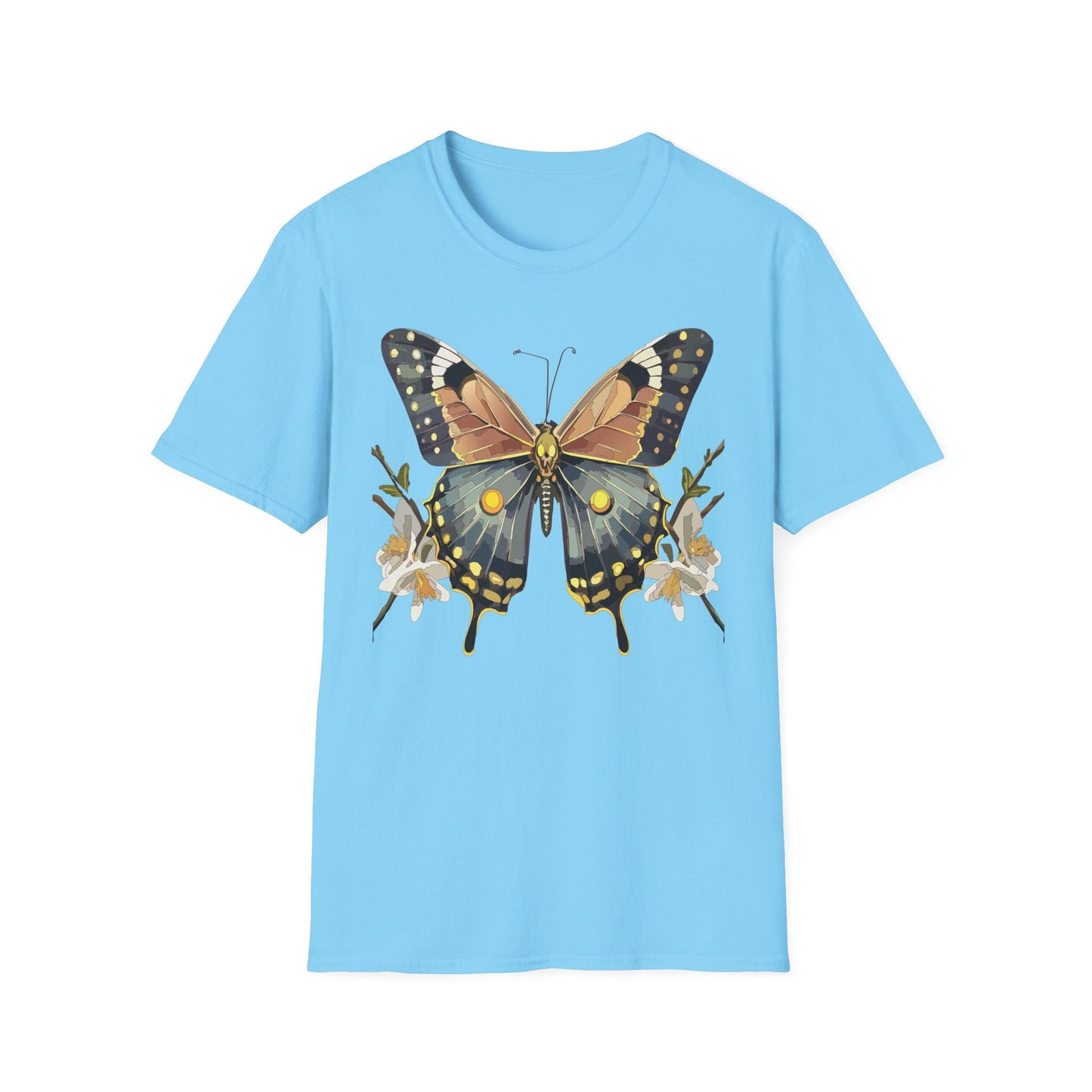 Butterfly Shirt Unisex Gildan Softstyle T Shirt Monarch Butterfly Tee 100 Percent Ring Spun Cotton