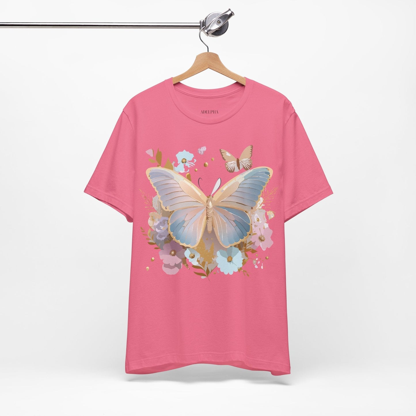 Butterfly Graphic Unisex 100 Cotton Lightweight Vintage Floral Design Jersey Tee 11