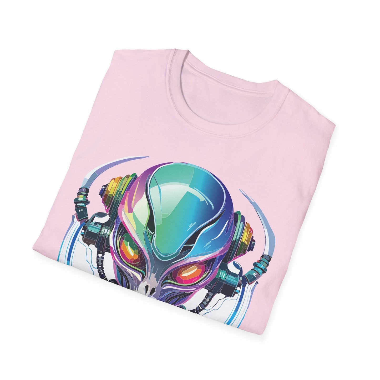 Alien Graphic Unisex Cotton Softstyle UFO Artwork Tee 3