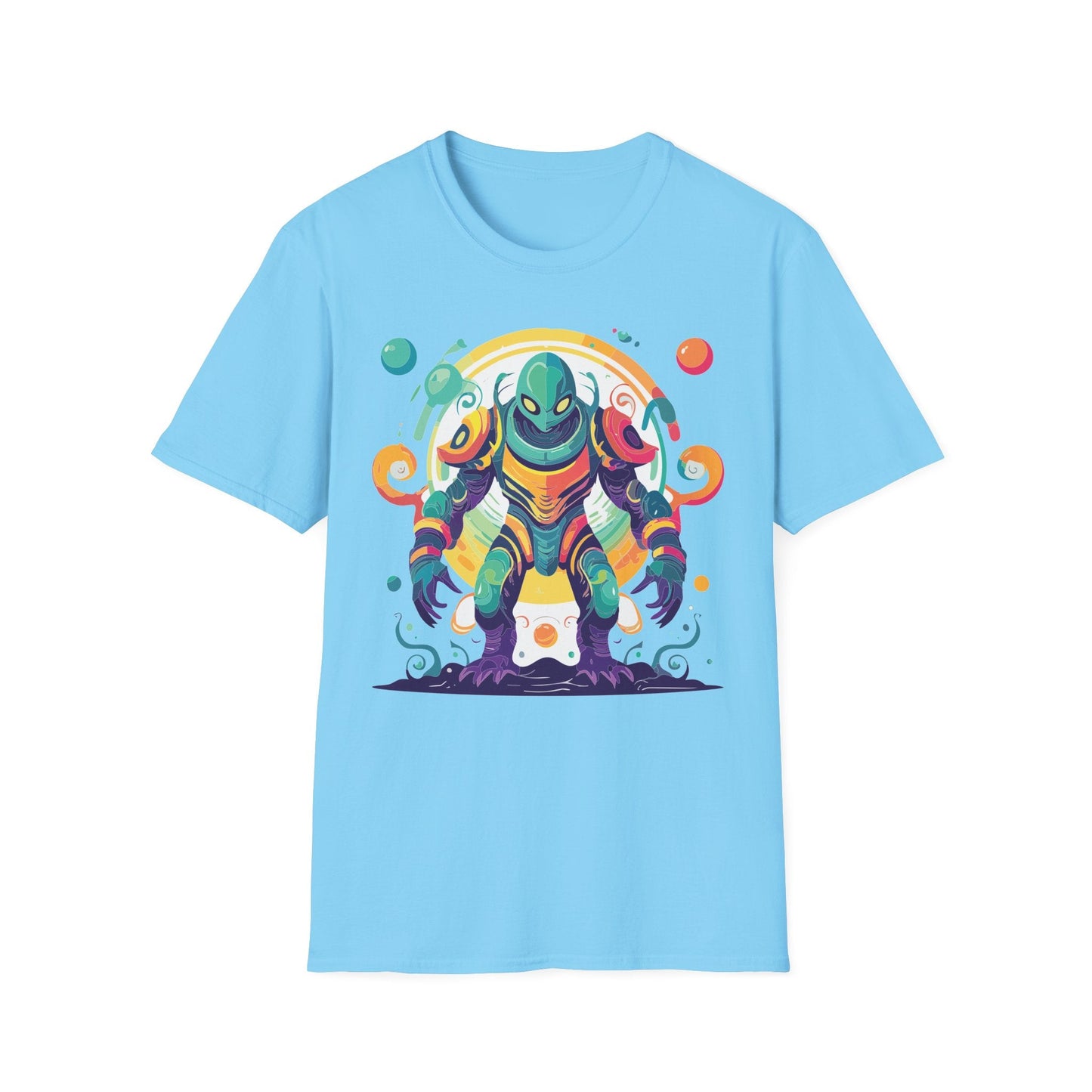 Cosmos Alien T Shirt Unisex Softstyle 64000 with Art Design Durable Comfort Artwork Tee