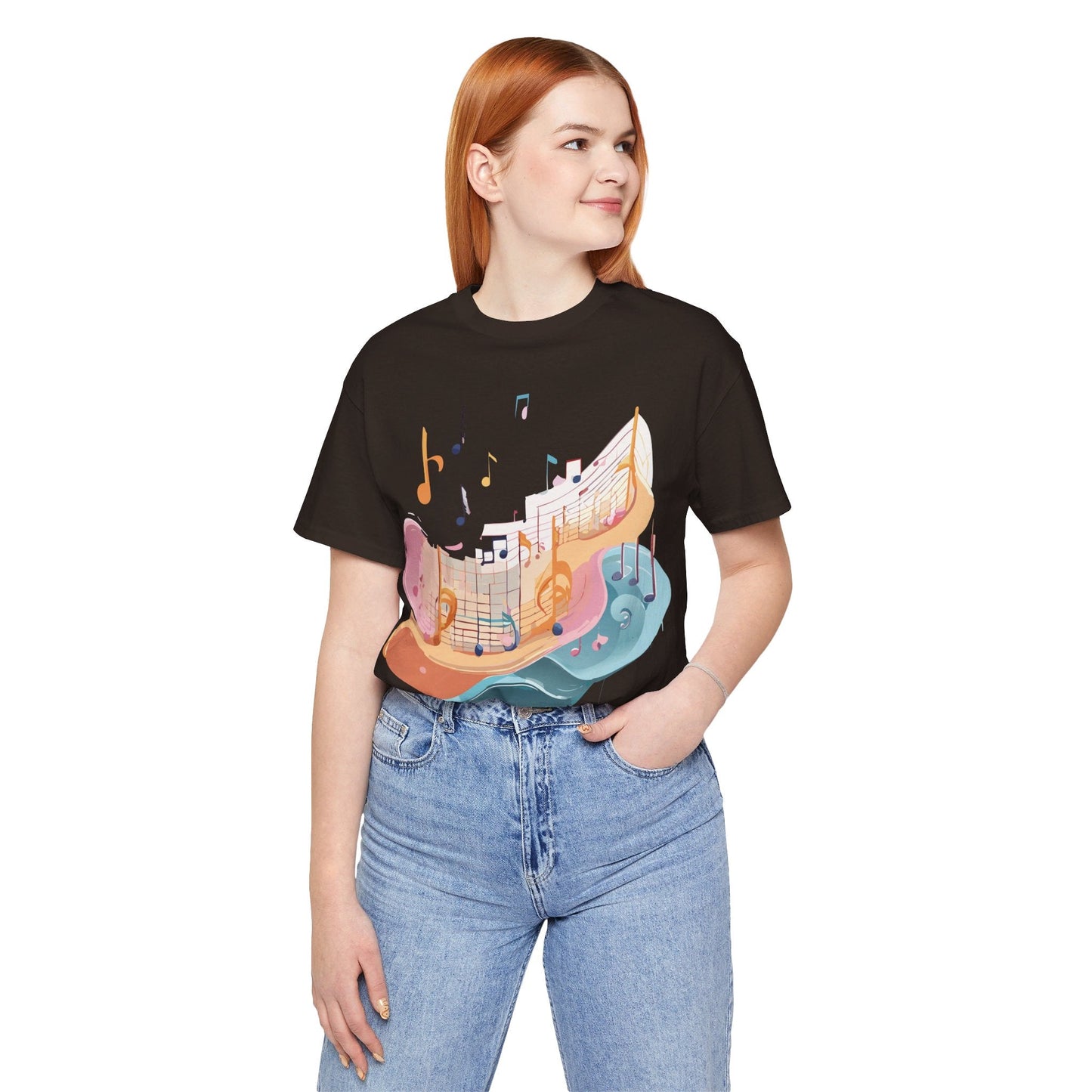 Music Graphic Unisex 100 Cotton Vintage Art with Musical Elements Tee 27