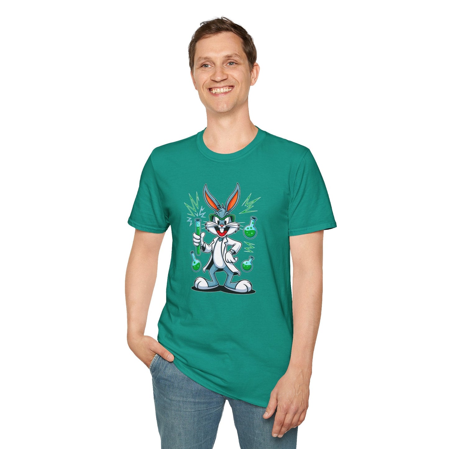 Cartoon Bunny Graphic Unisex Cotton Animal Animation Artwork Design Tee 23